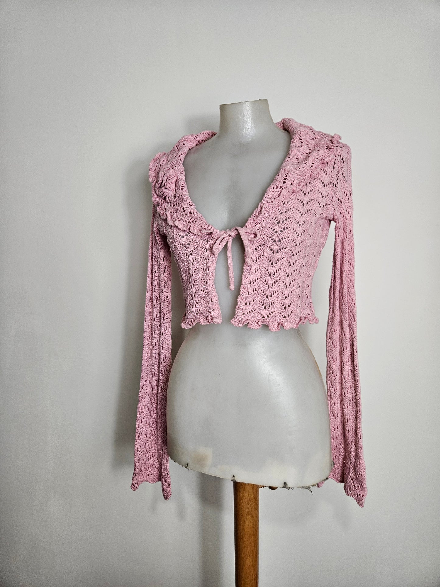 Pink crochet bolero