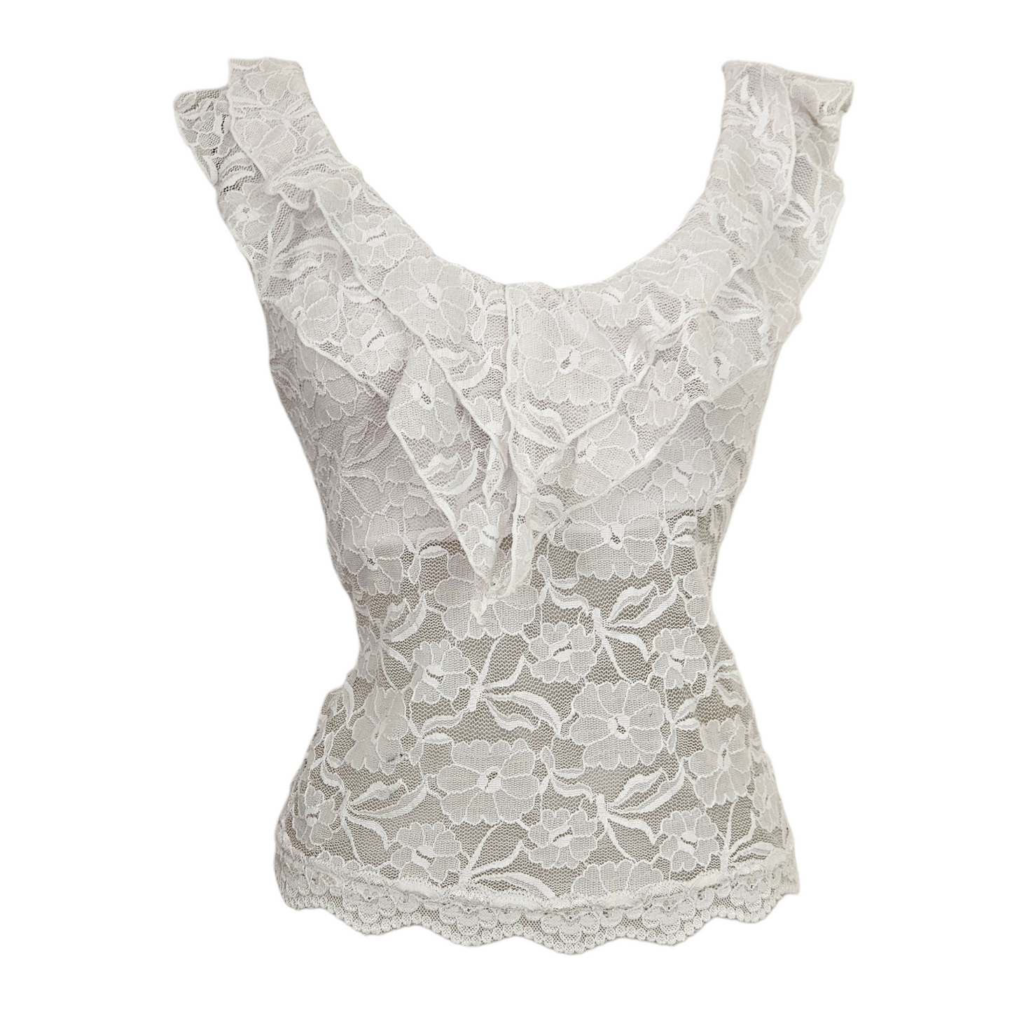 Haut en dentelle blanc