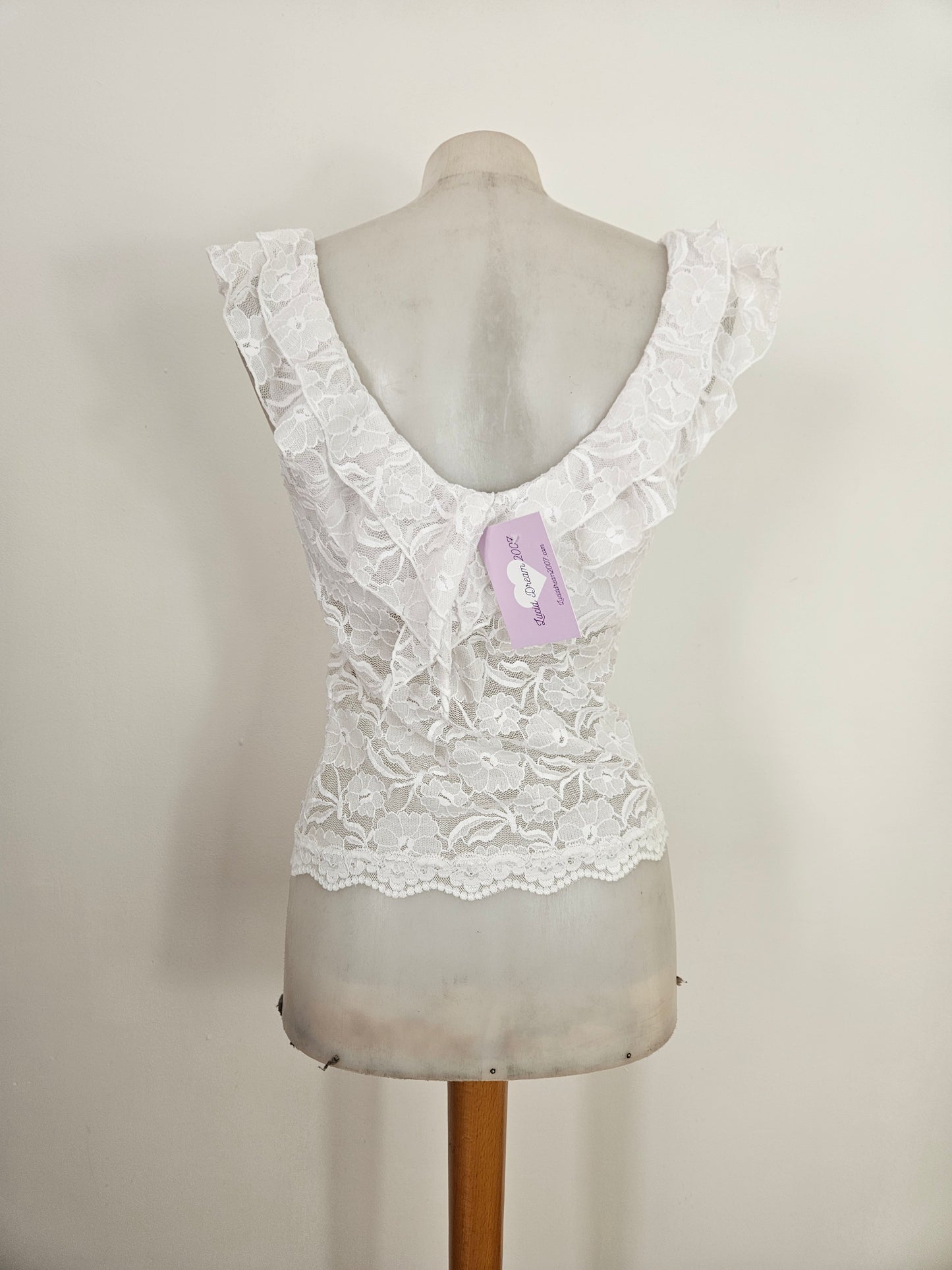 Haut en dentelle blanc