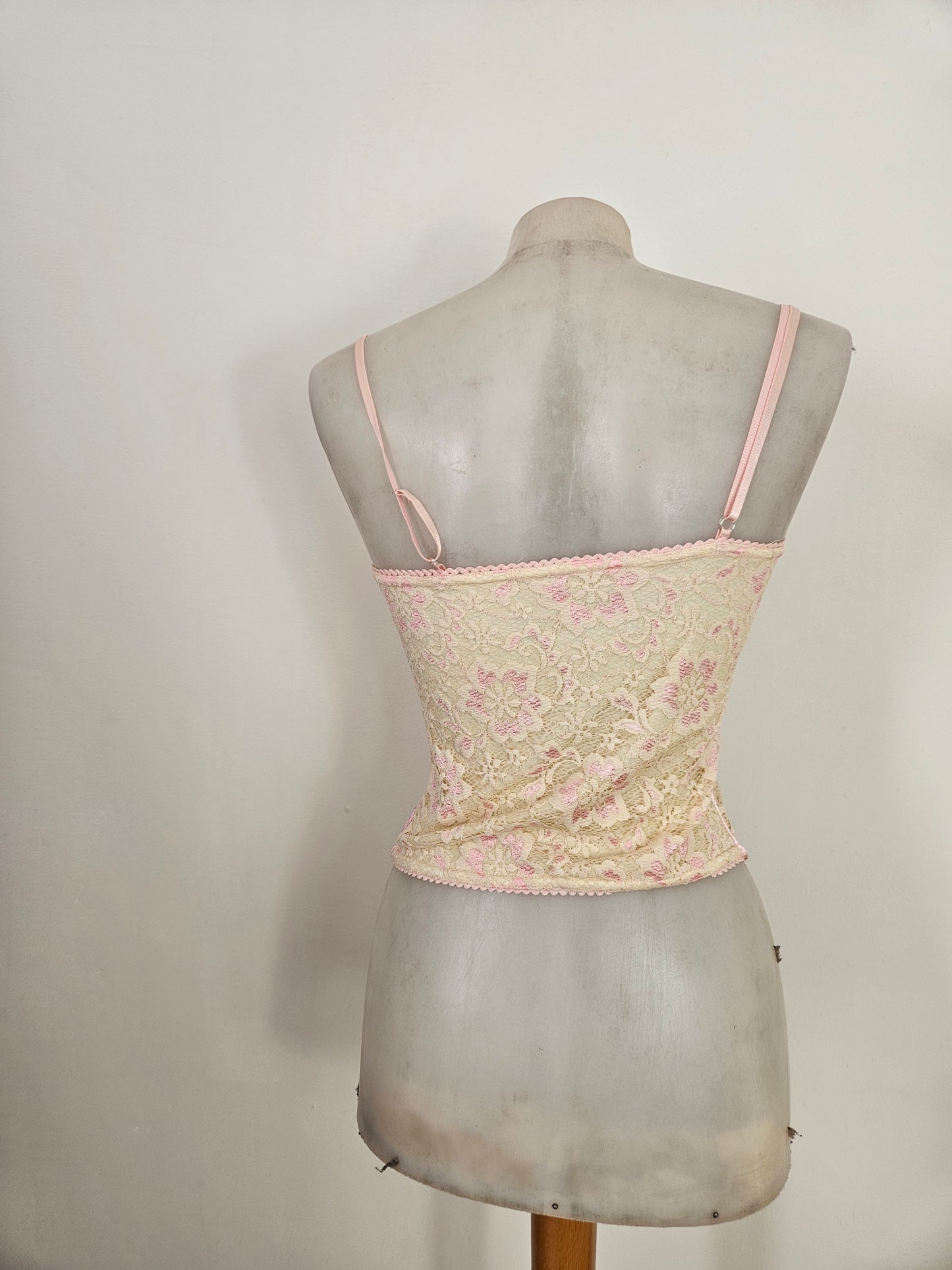 Haut esprit corset beige et rose