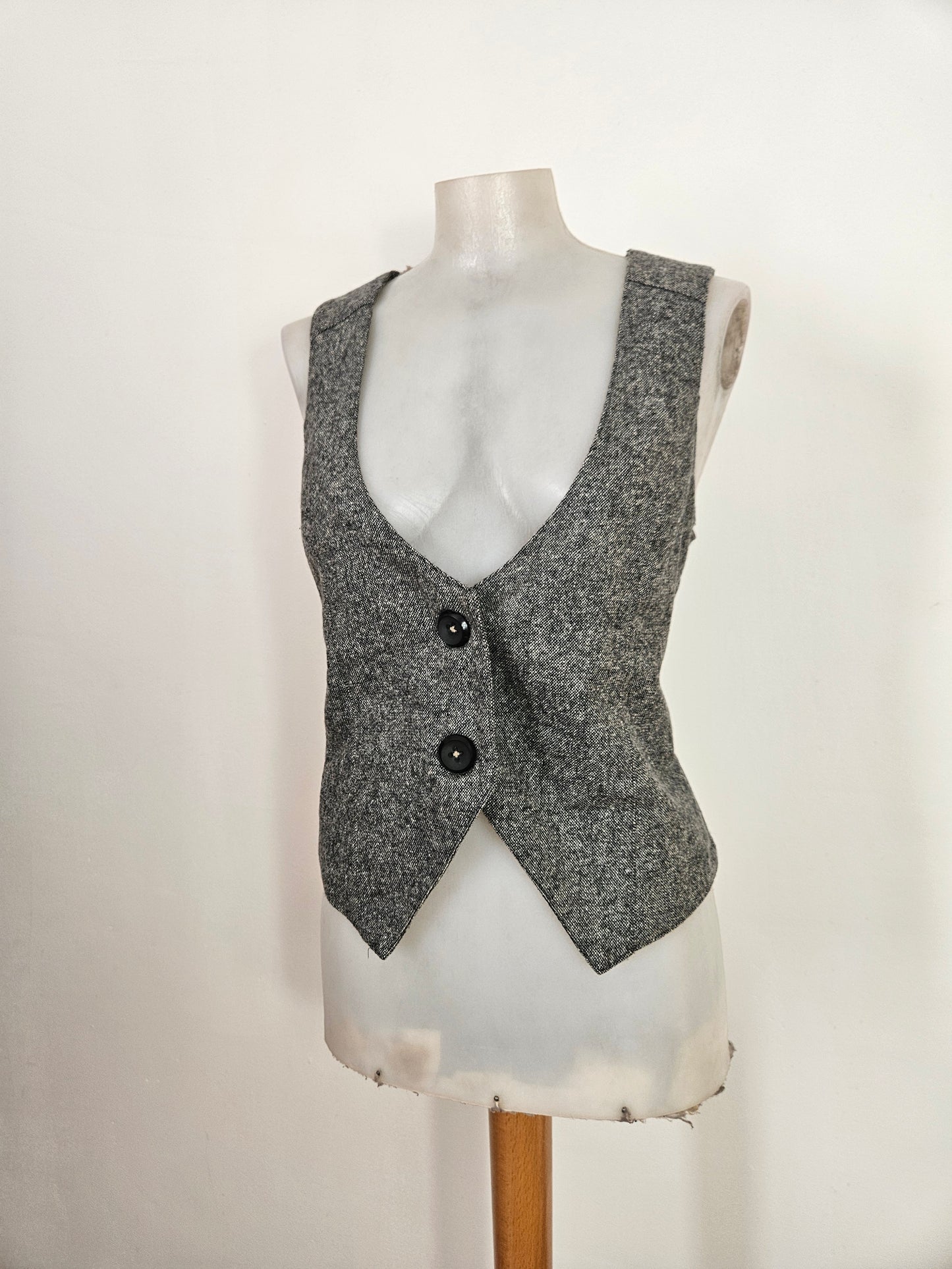 Veste barman gris chiné