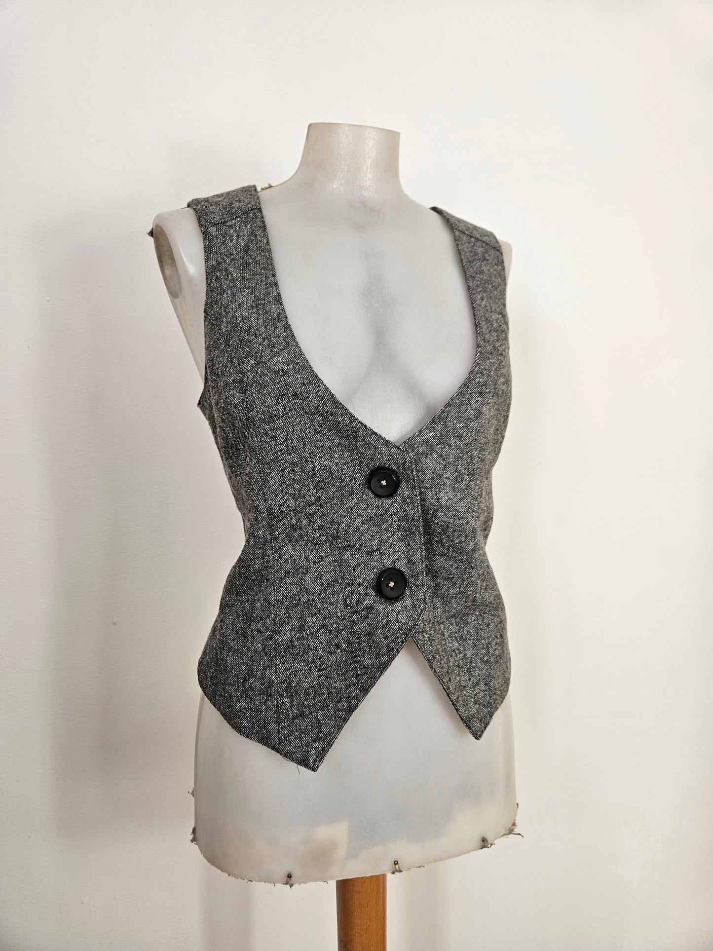 Veste barman gris chiné