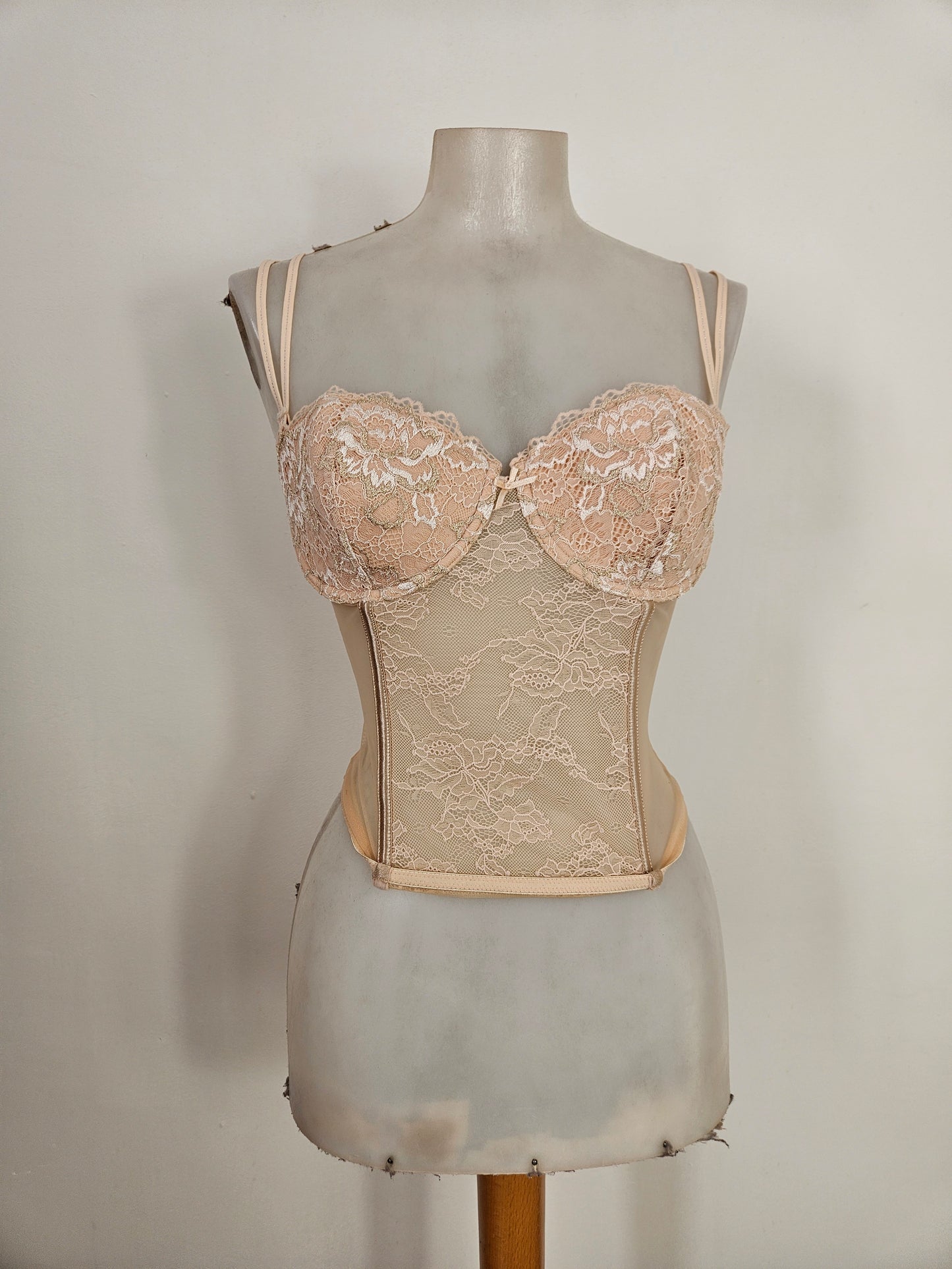 Bustier corset en voile et dentelle