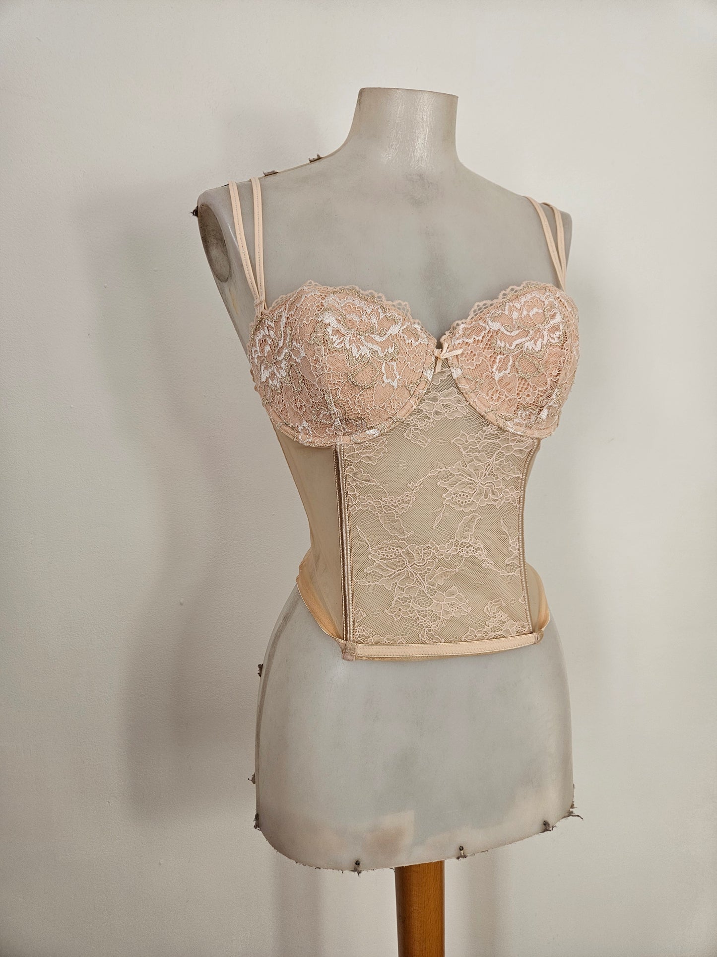 Bustier corset en voile et dentelle