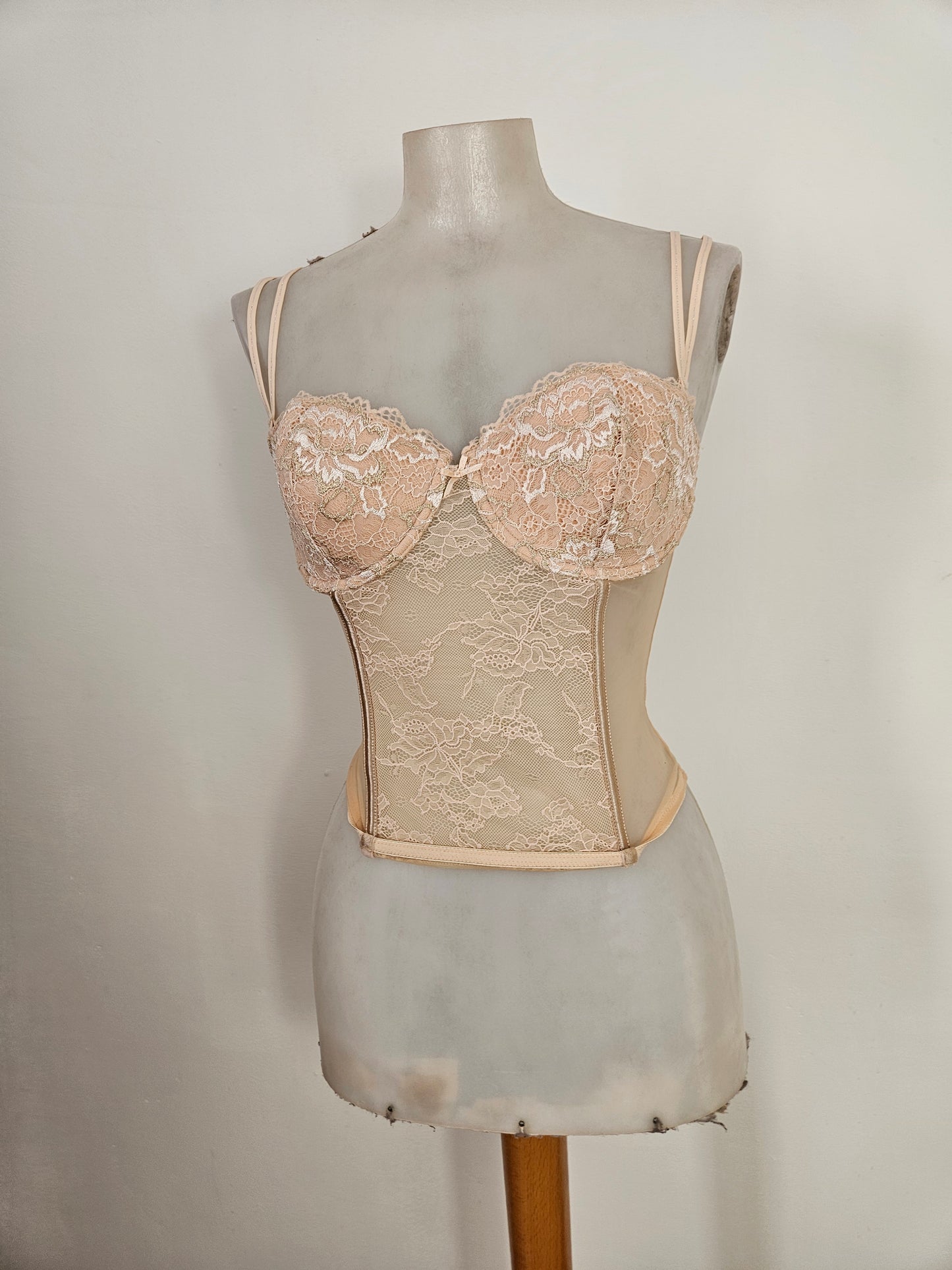 Bustier corset en voile et dentelle