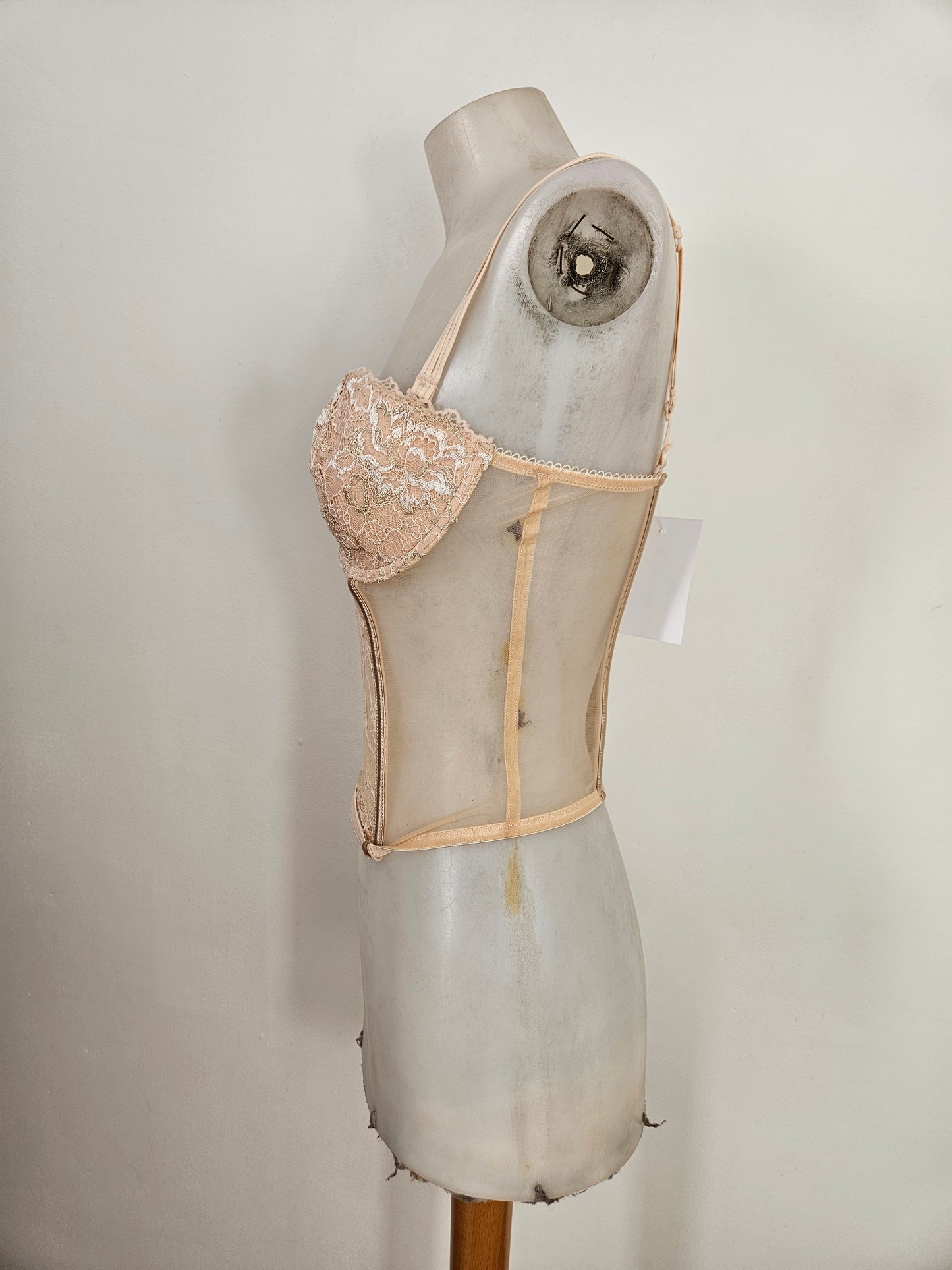 Bustier corset en voile et dentelle