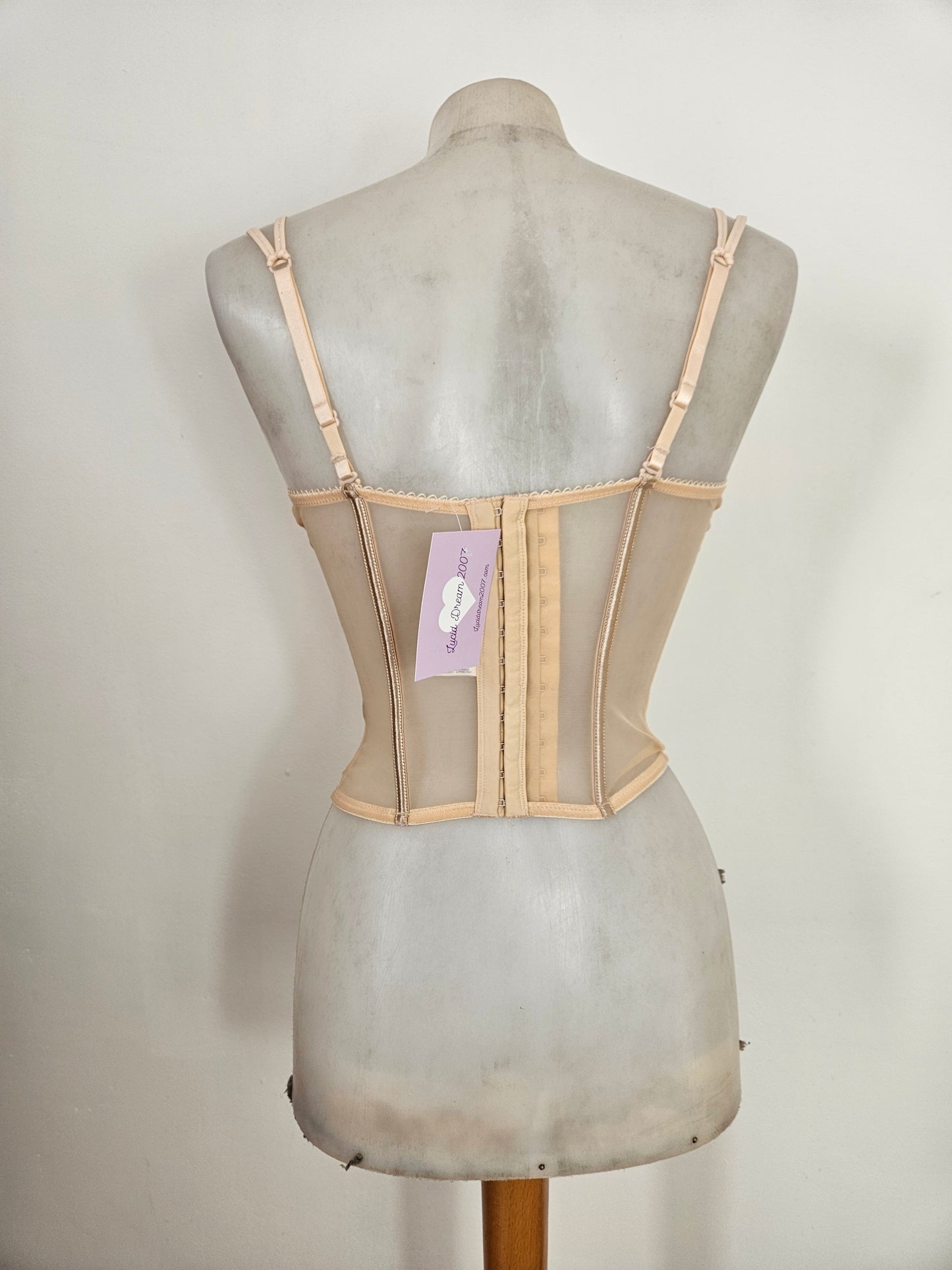 Bustier corset en voile et dentelle