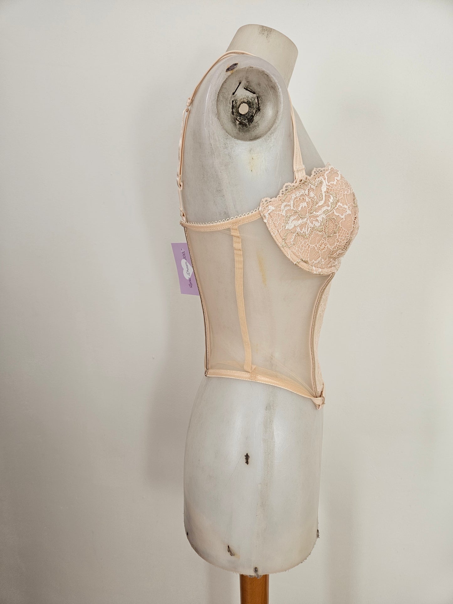 Bustier corset en voile et dentelle