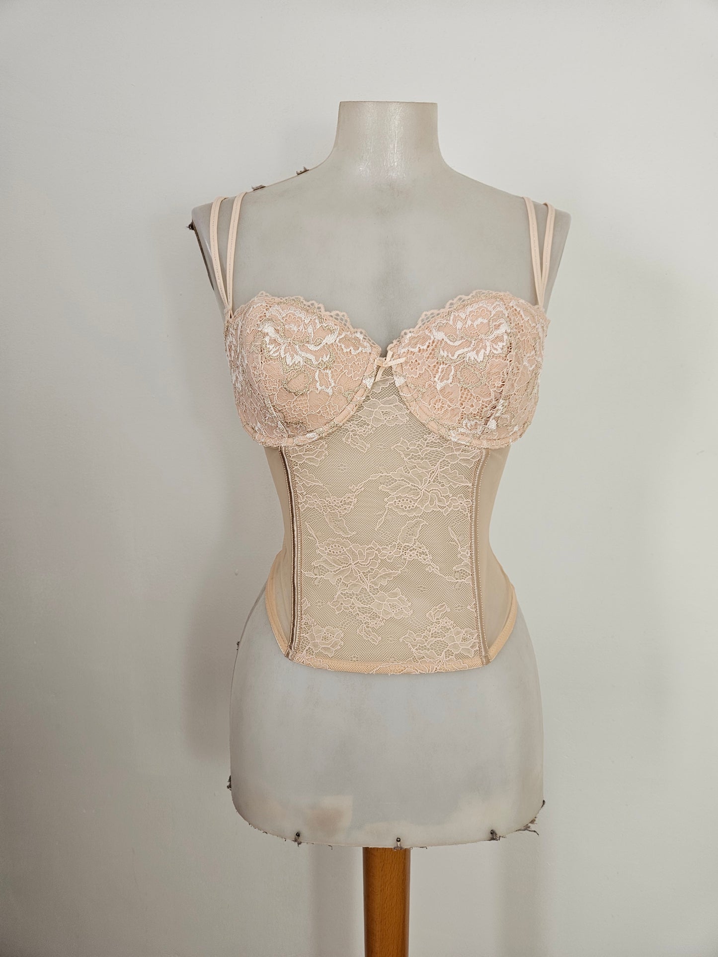 Bustier corset en voile et dentelle