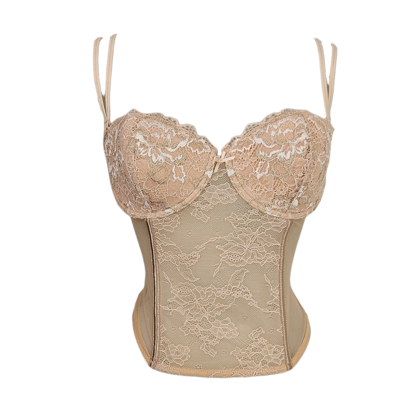 Bustier corset en voile et dentelle