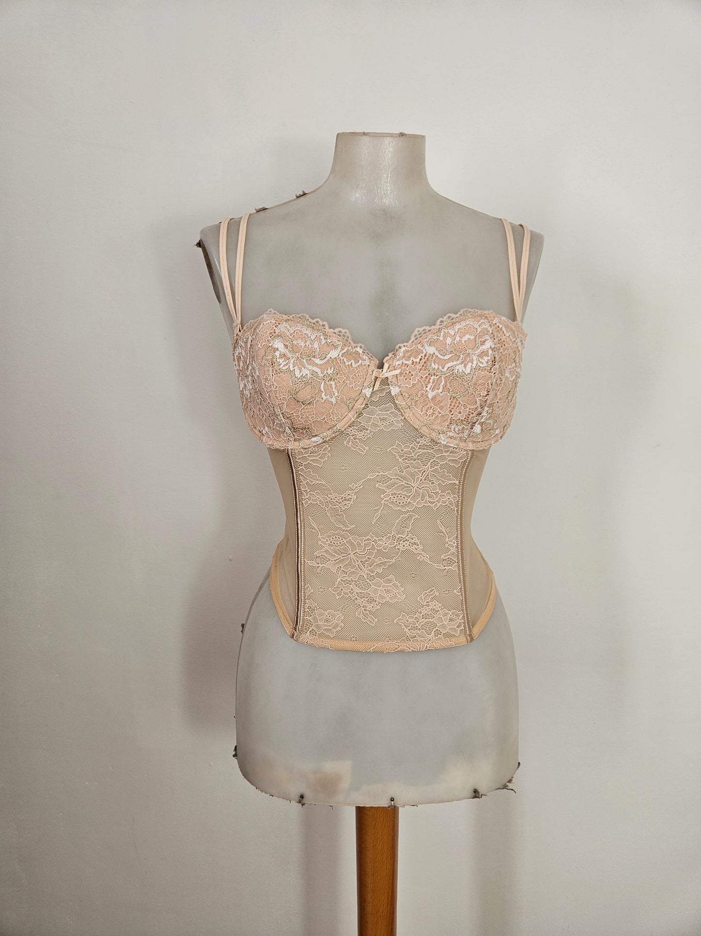 Bustier corset en voile et dentelle