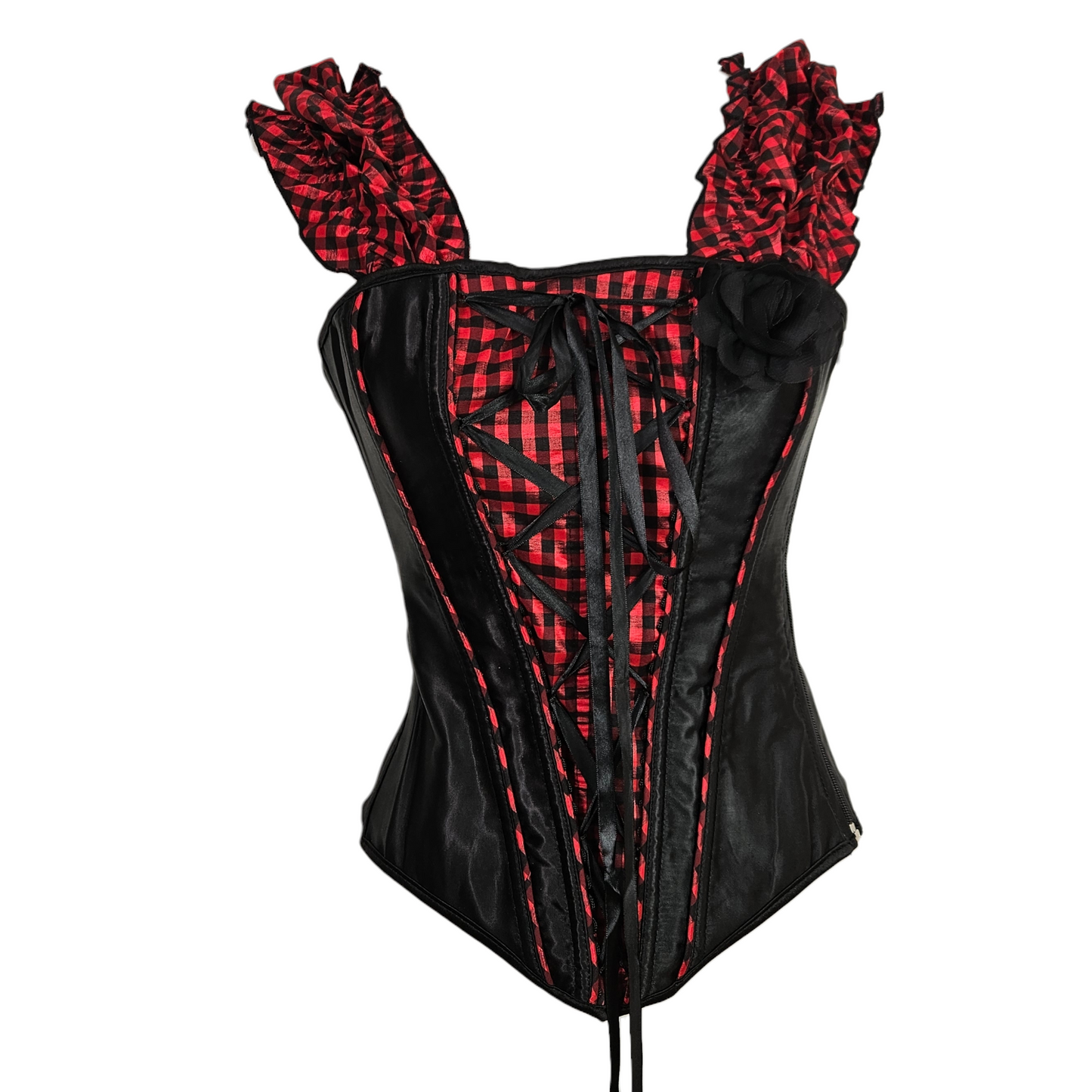 Corset noir et tartan rouge
