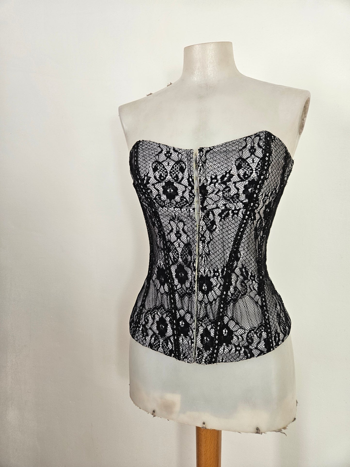Bustier corset noir et gris