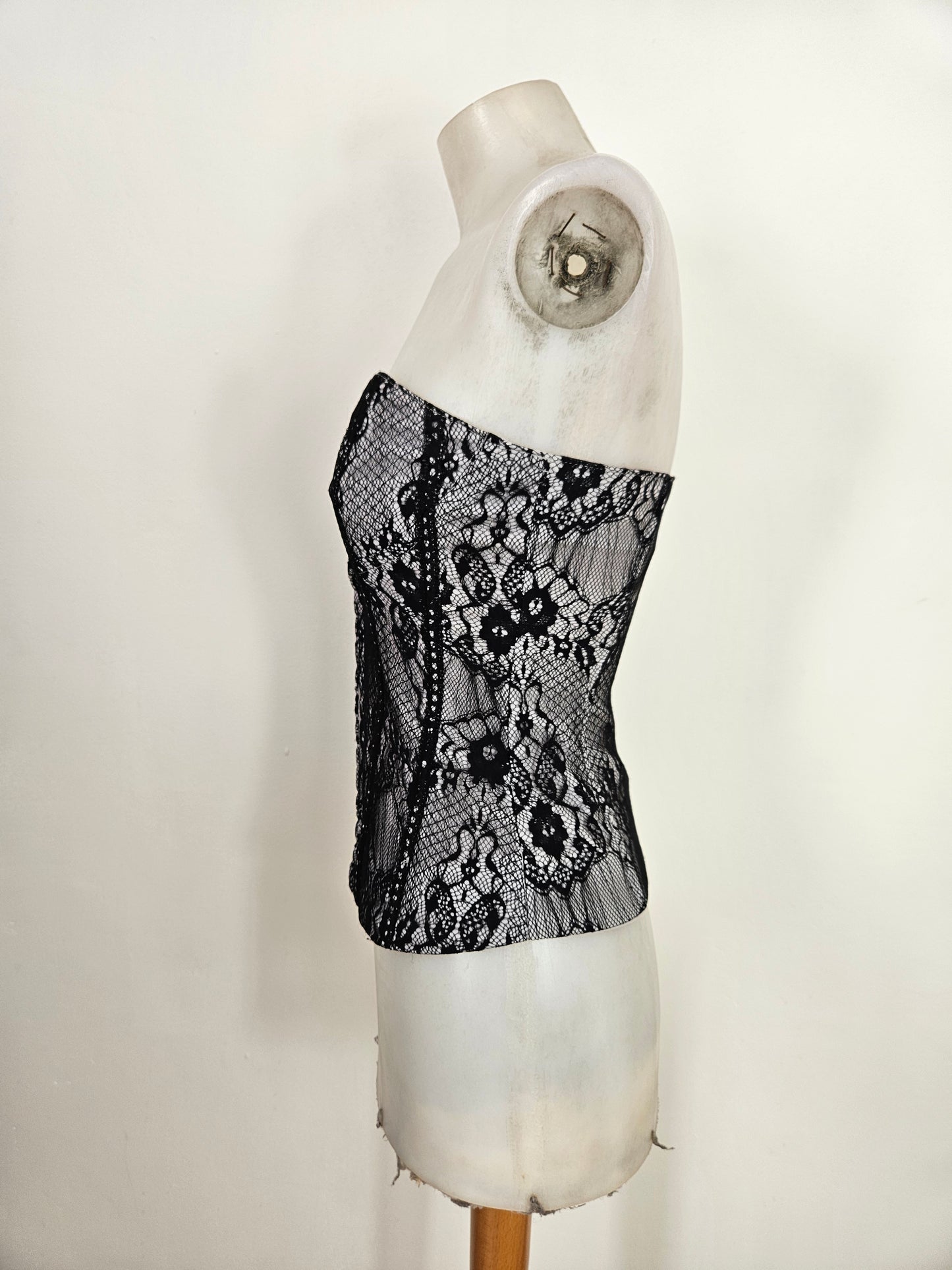Bustier corset noir et gris