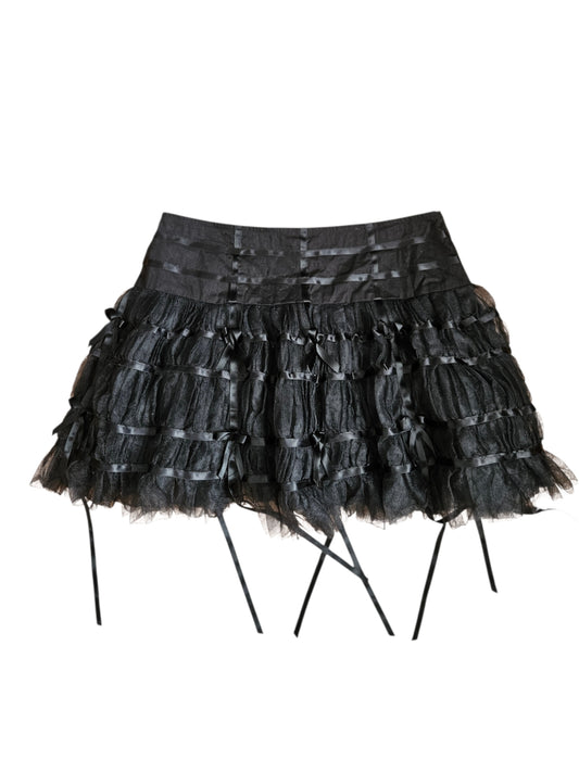 Hell Bunny ruffled mini skirt and ribbon