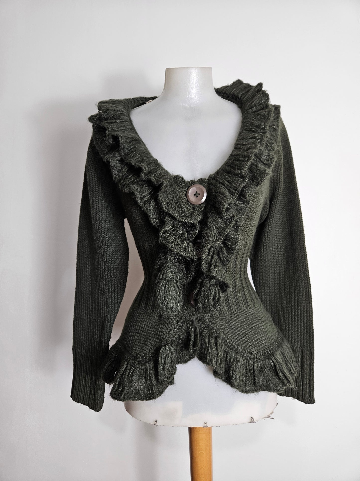 Khaki crochet cardigan