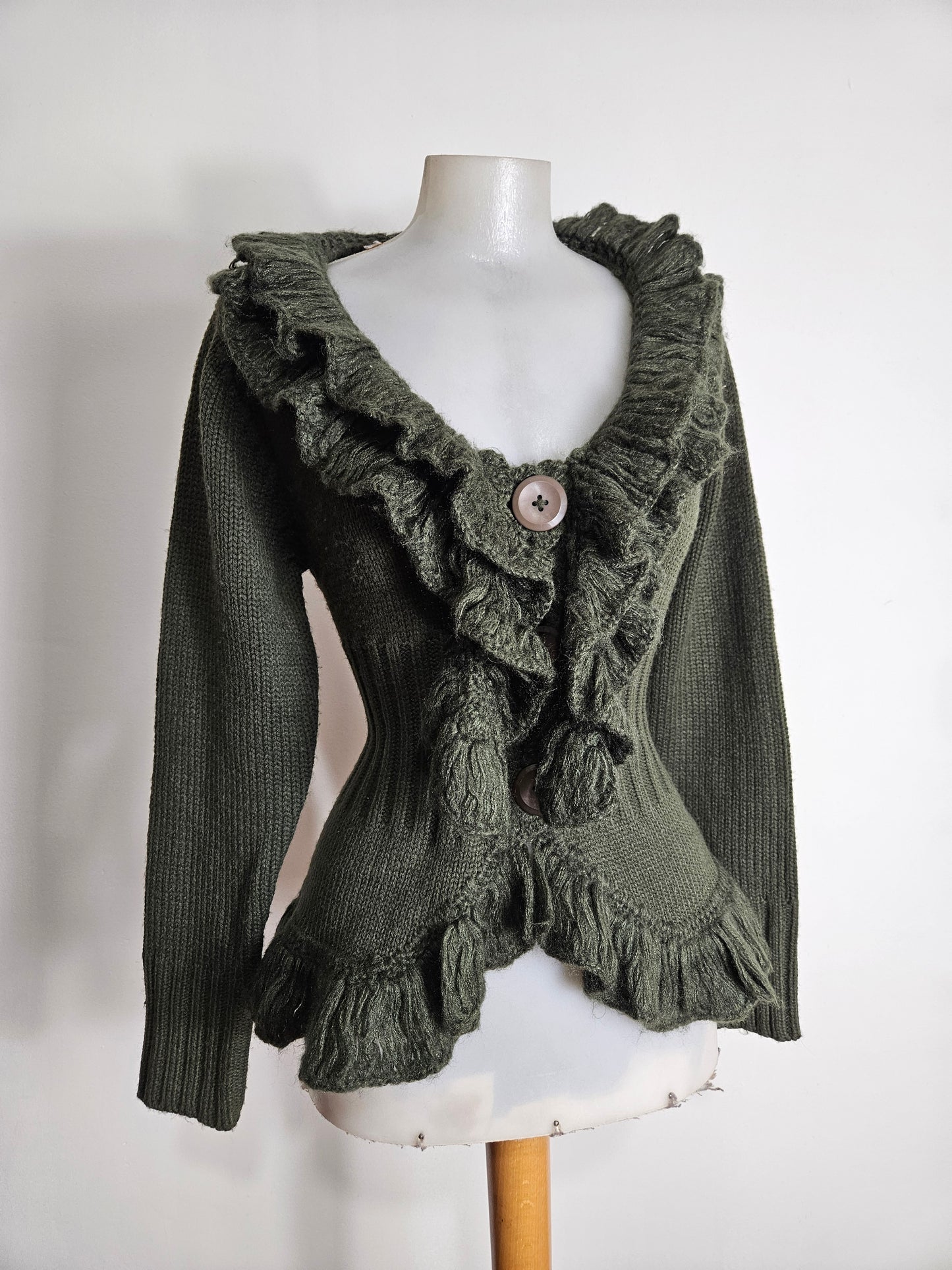 Khaki crochet cardigan