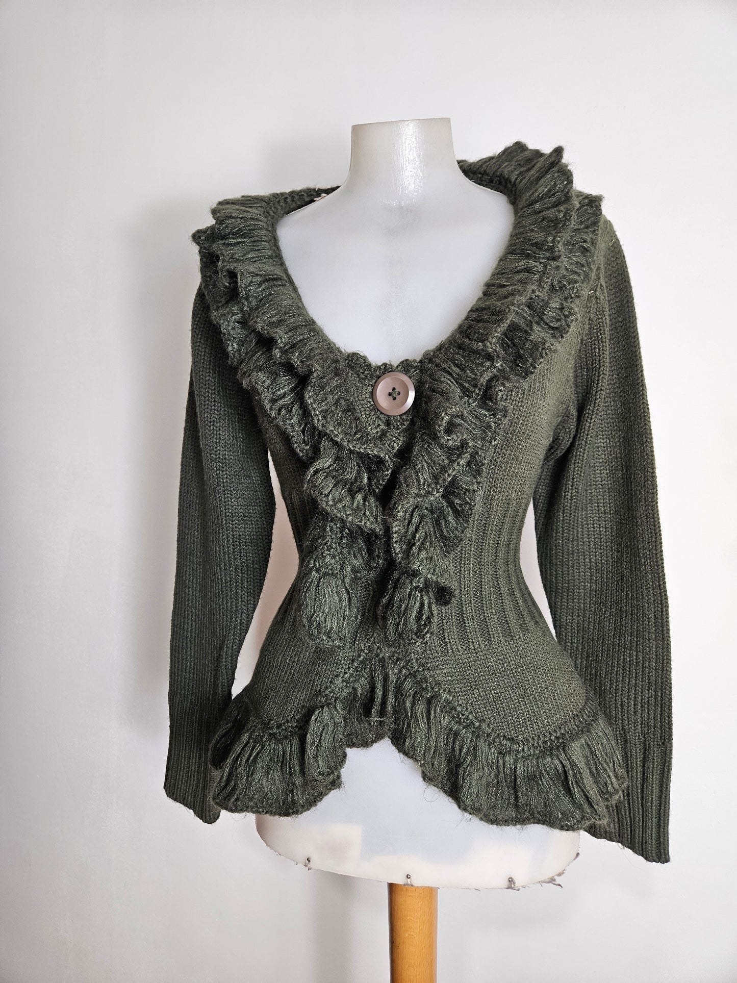 Khaki crochet cardigan