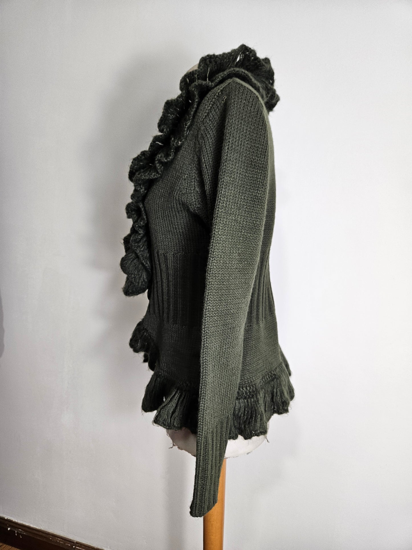 Khaki crochet cardigan