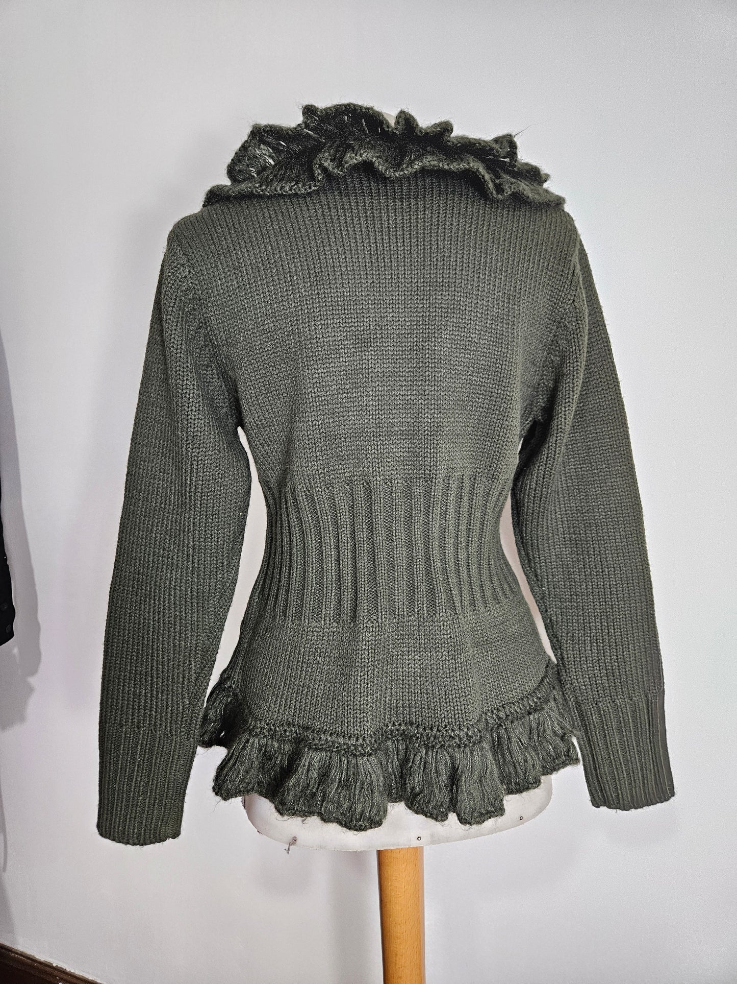 Khaki crochet cardigan