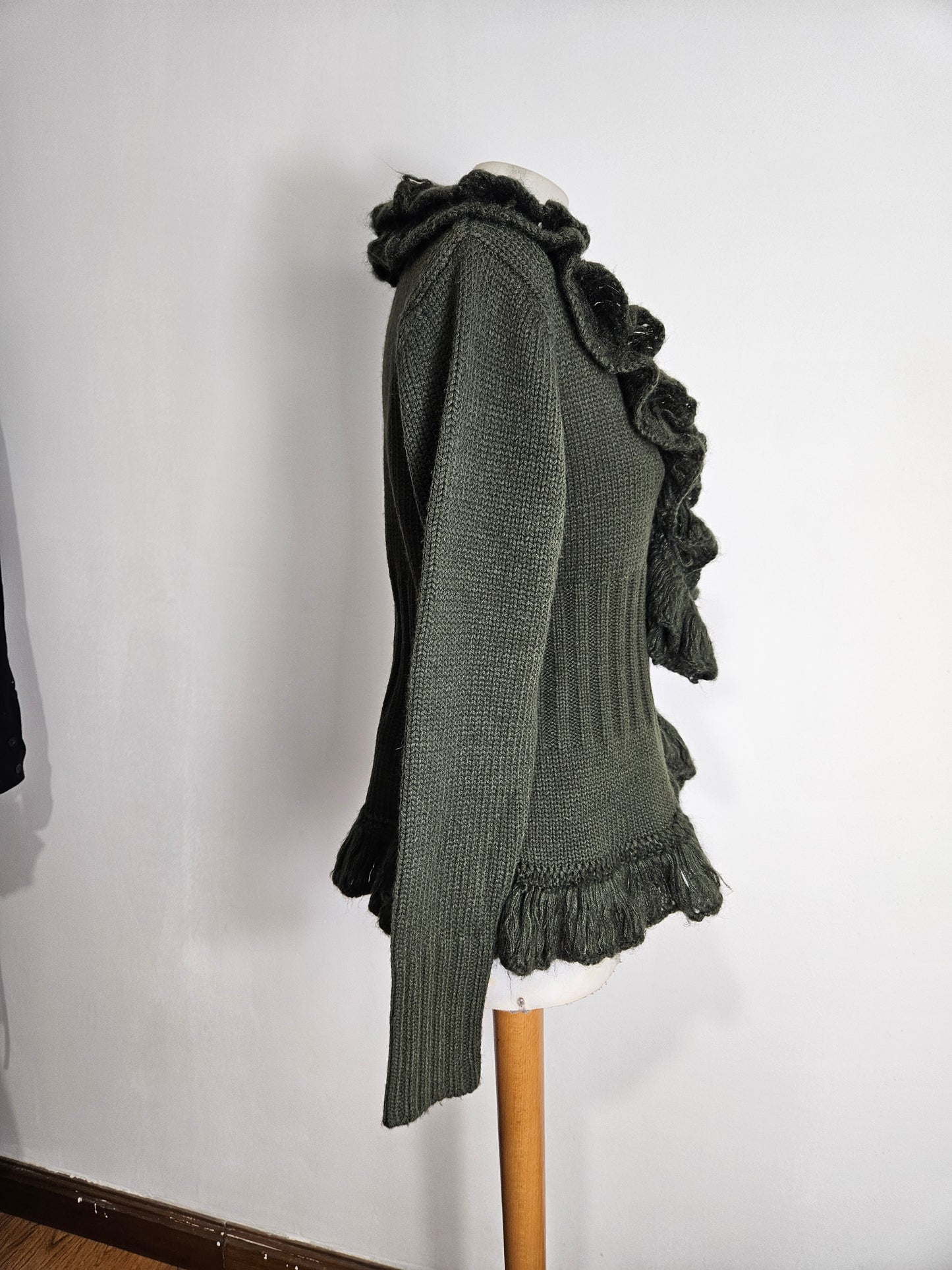 Khaki crochet cardigan