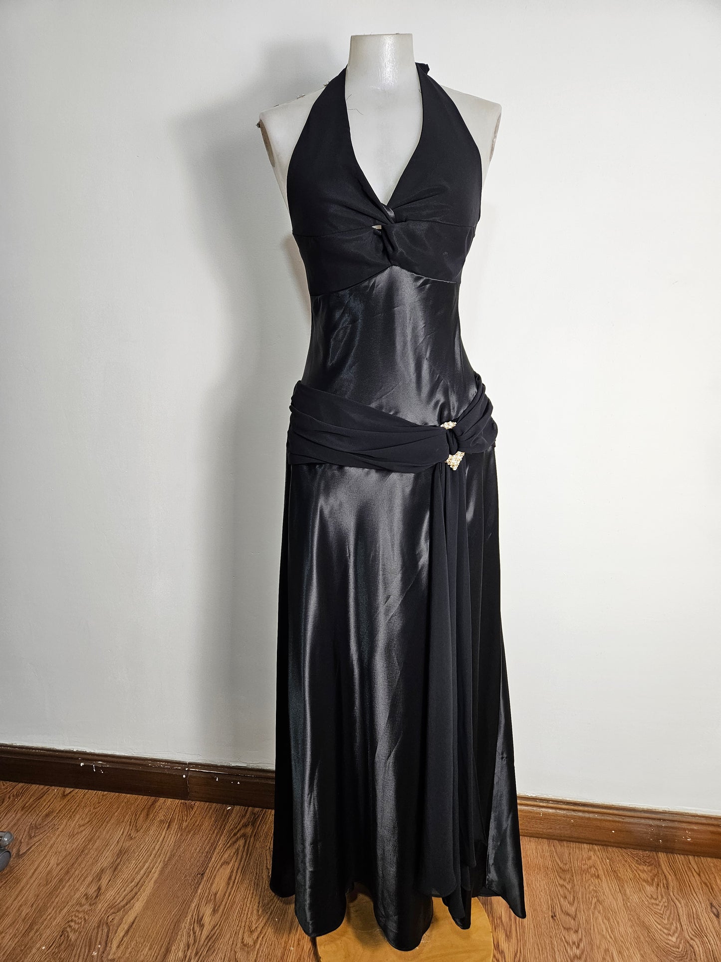 Robe dos nu noir bi matière