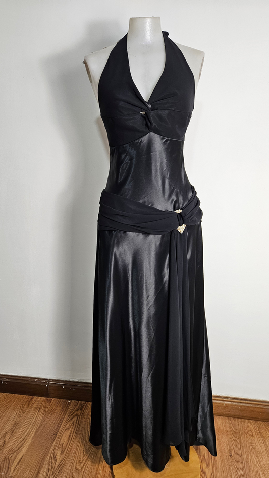 Robe dos nu noir bi matière