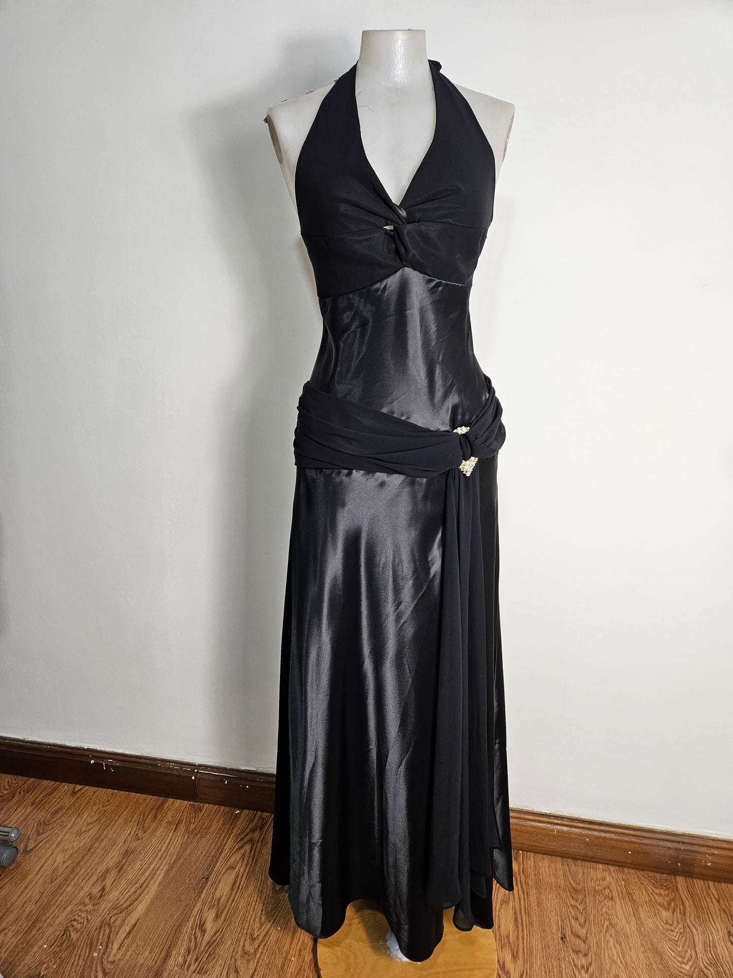 Robe dos nu noir bi matière