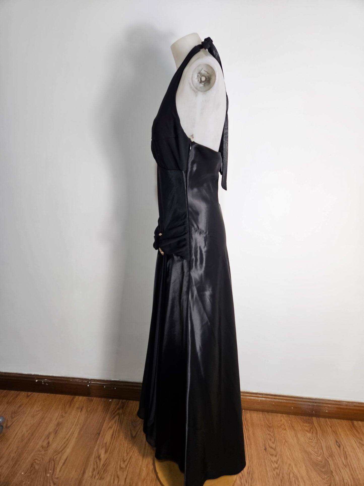 Robe dos nu noir bi matière