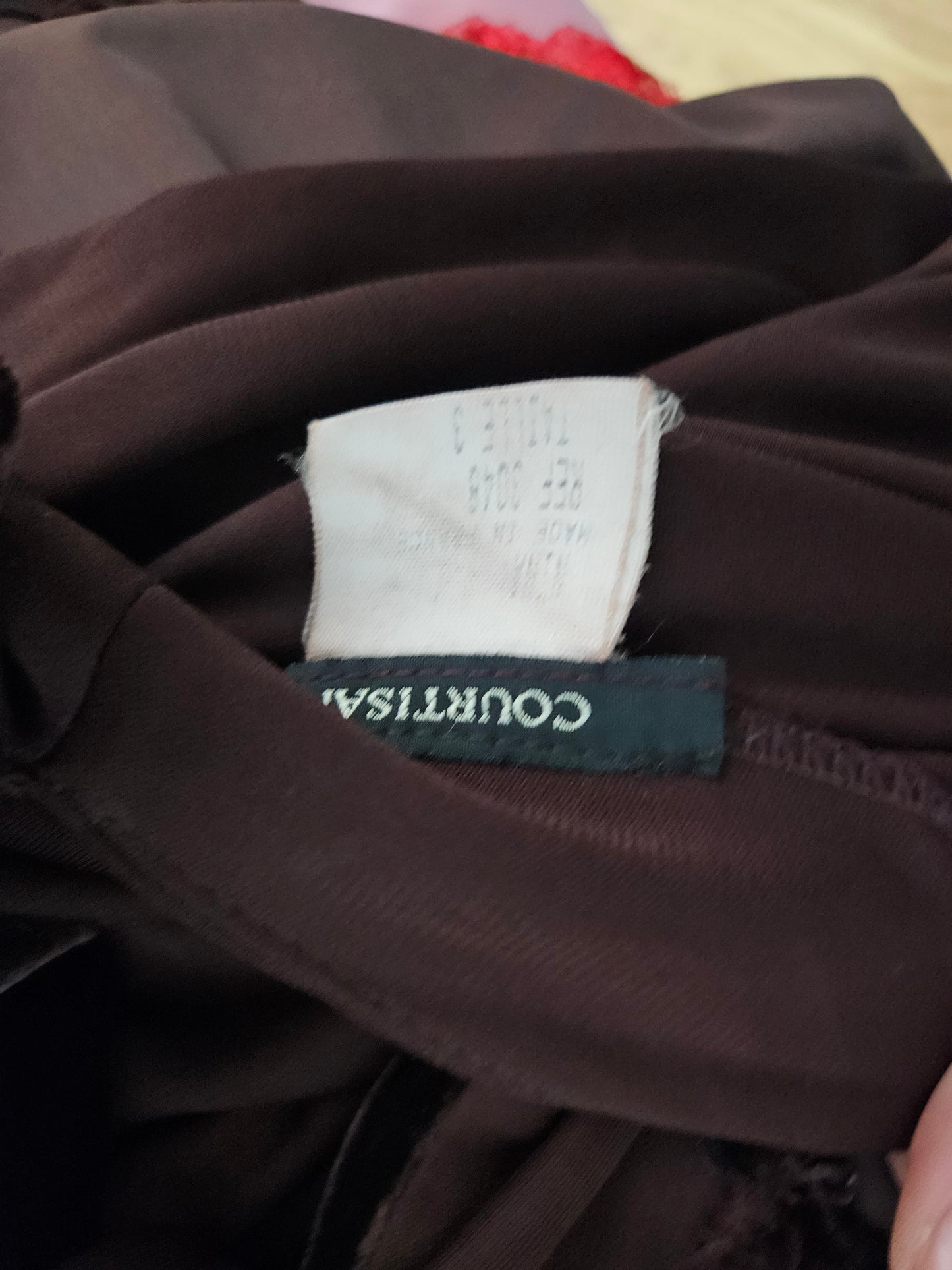 Robe bi matière marron