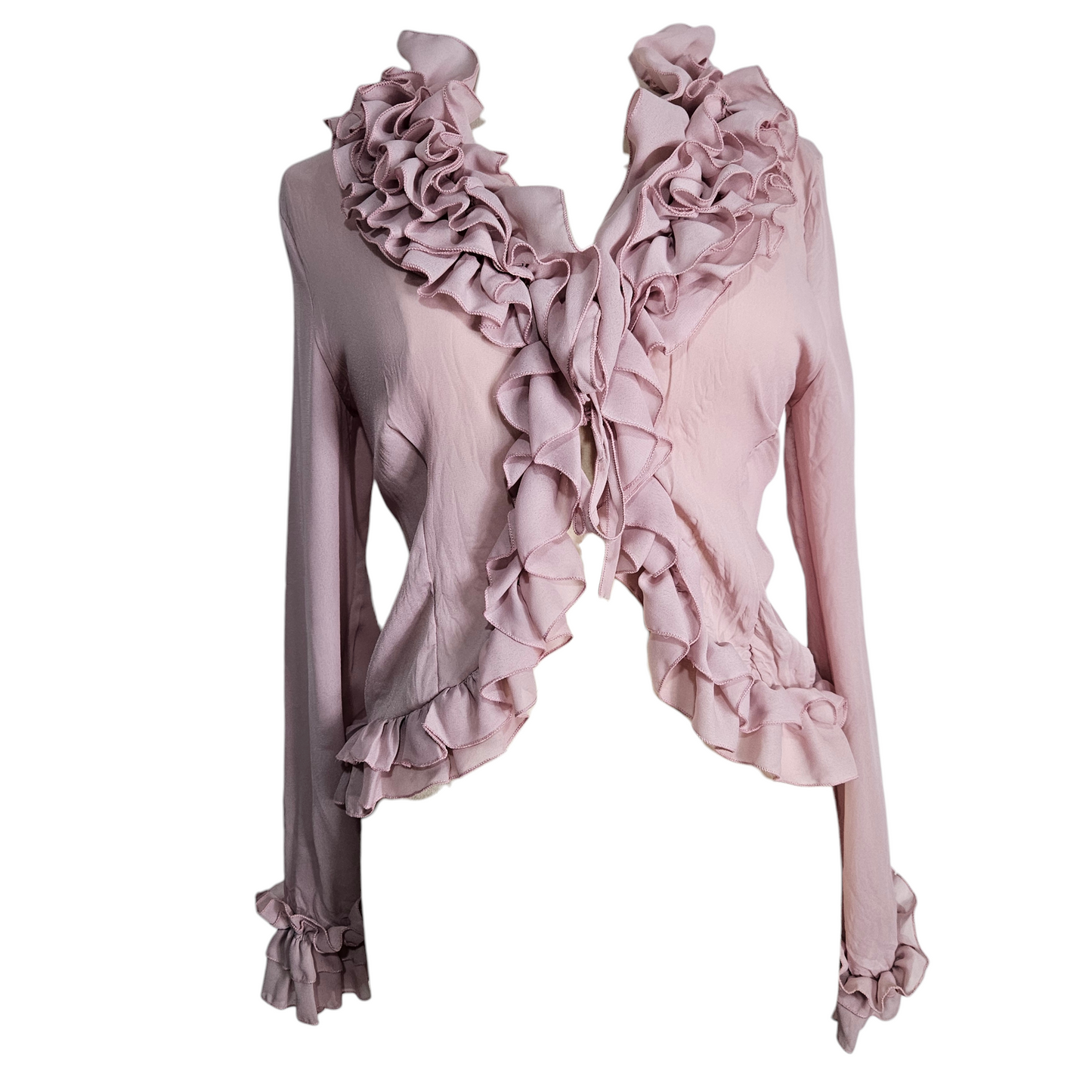 Chemisier à volants rose