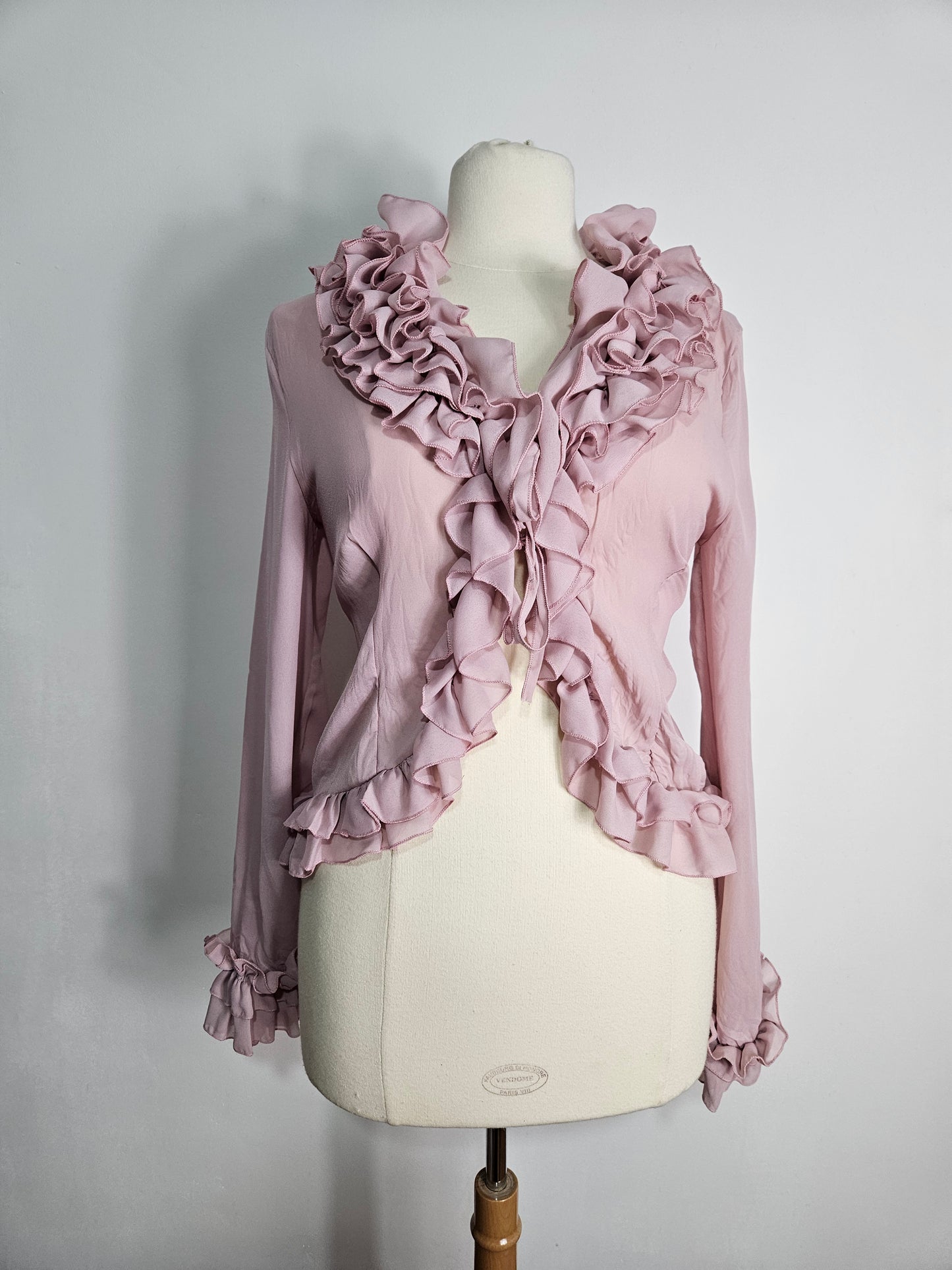 Chemisier à volants rose