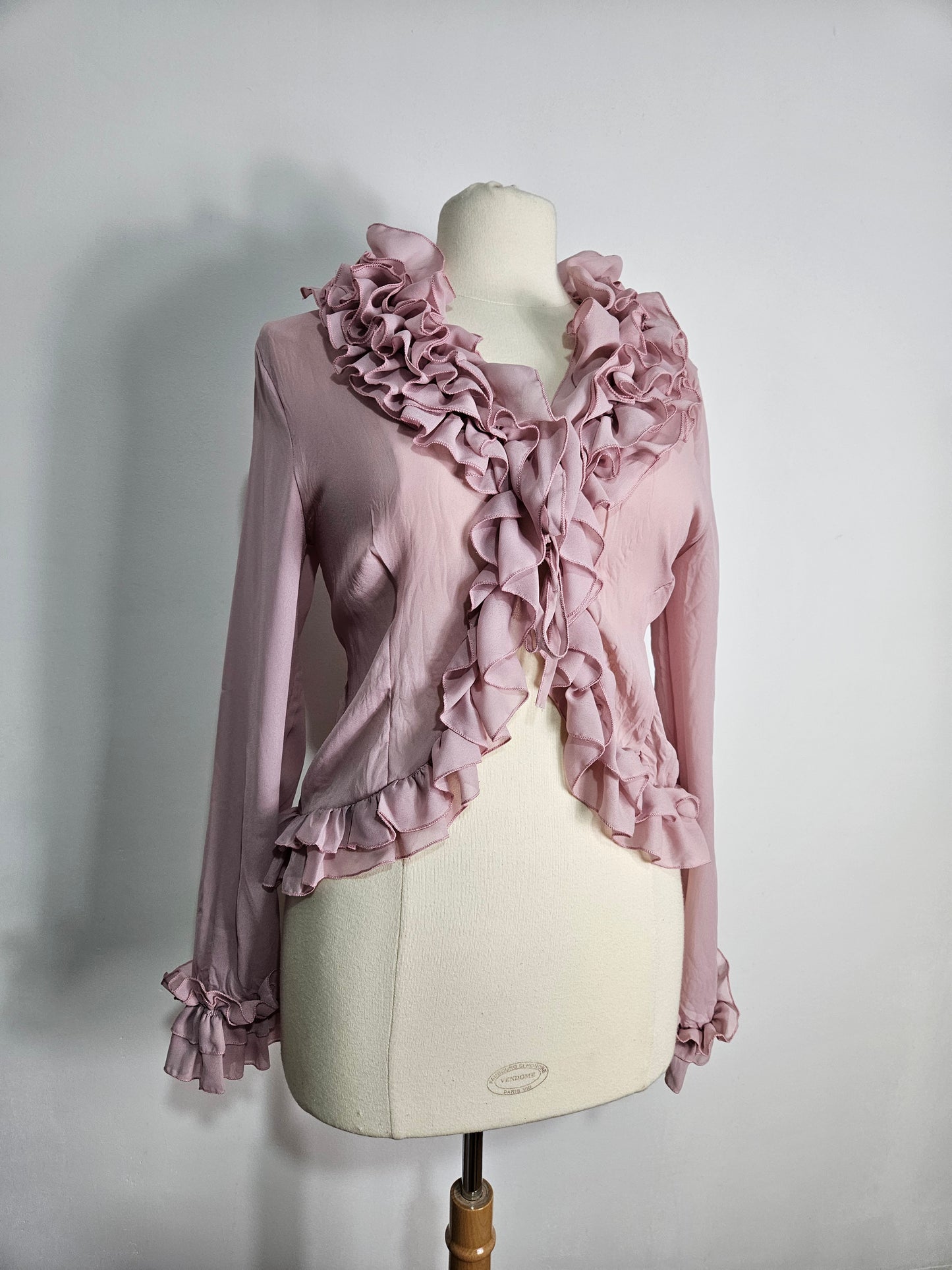 Chemisier à volants rose