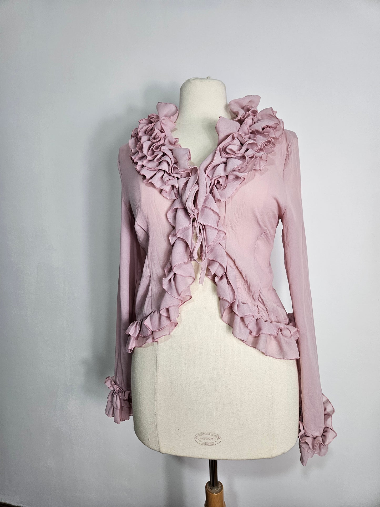 Chemisier à volants rose