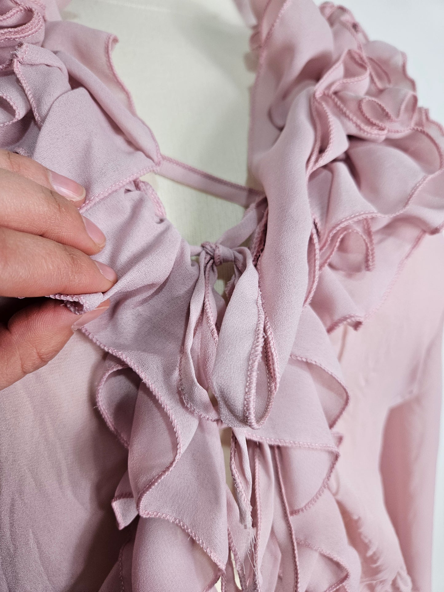 Chemisier à volants rose