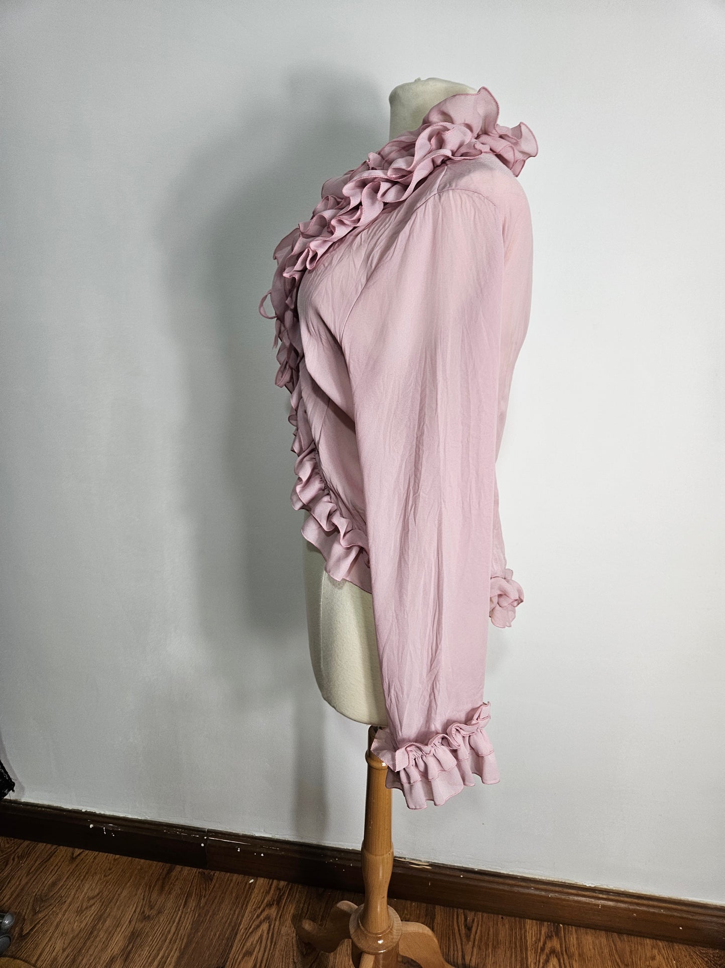 Chemisier à volants rose