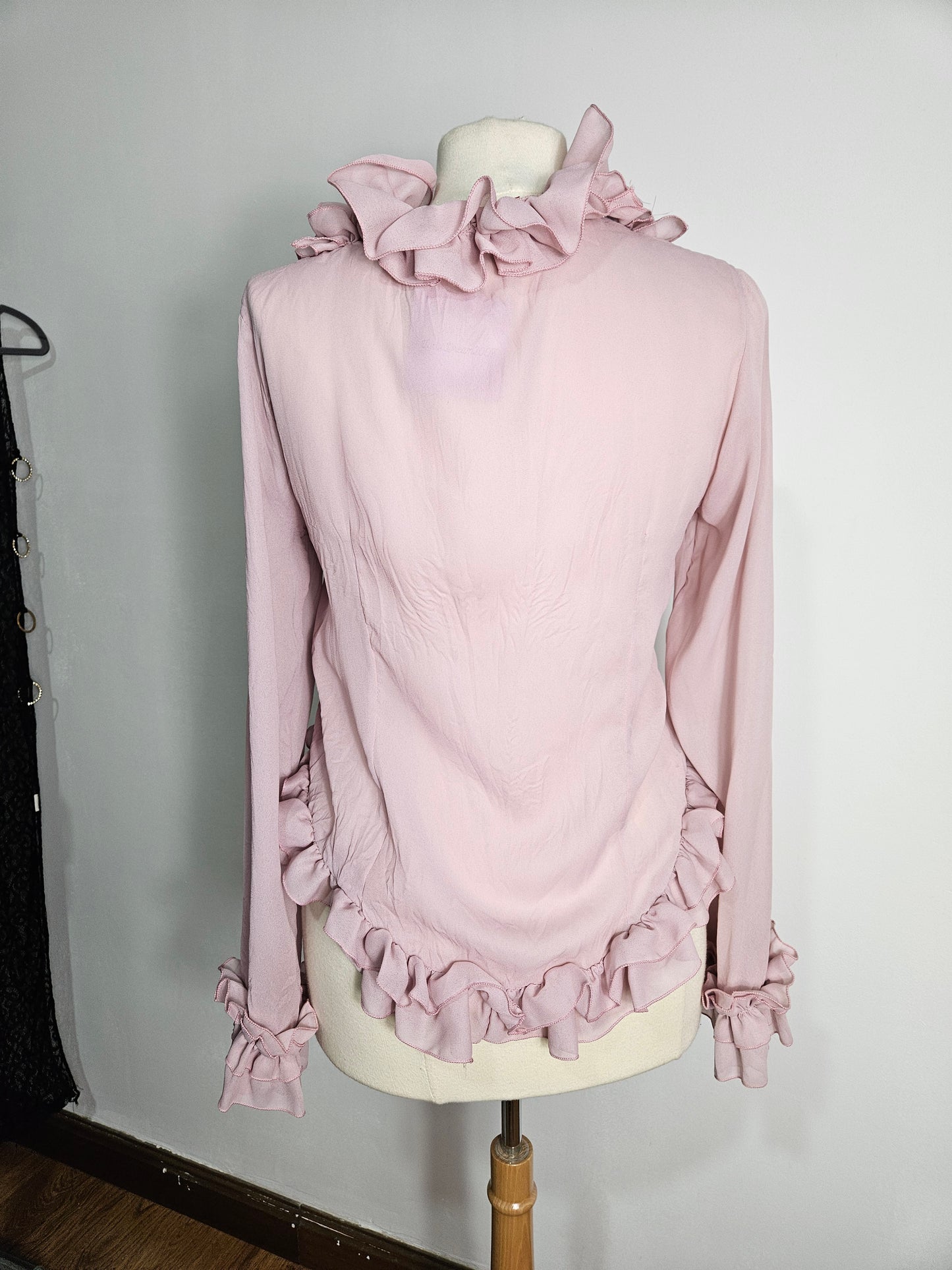 Chemisier à volants rose