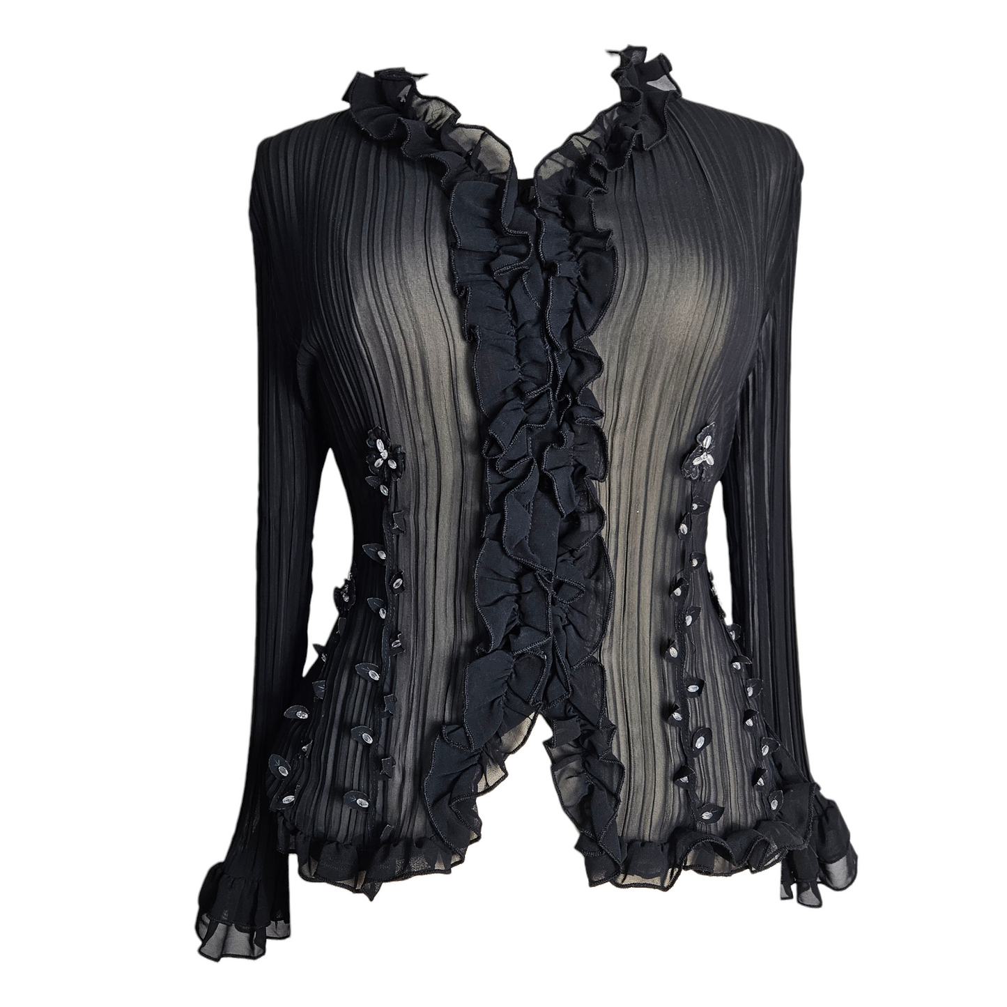 Chemisier en voile brodé