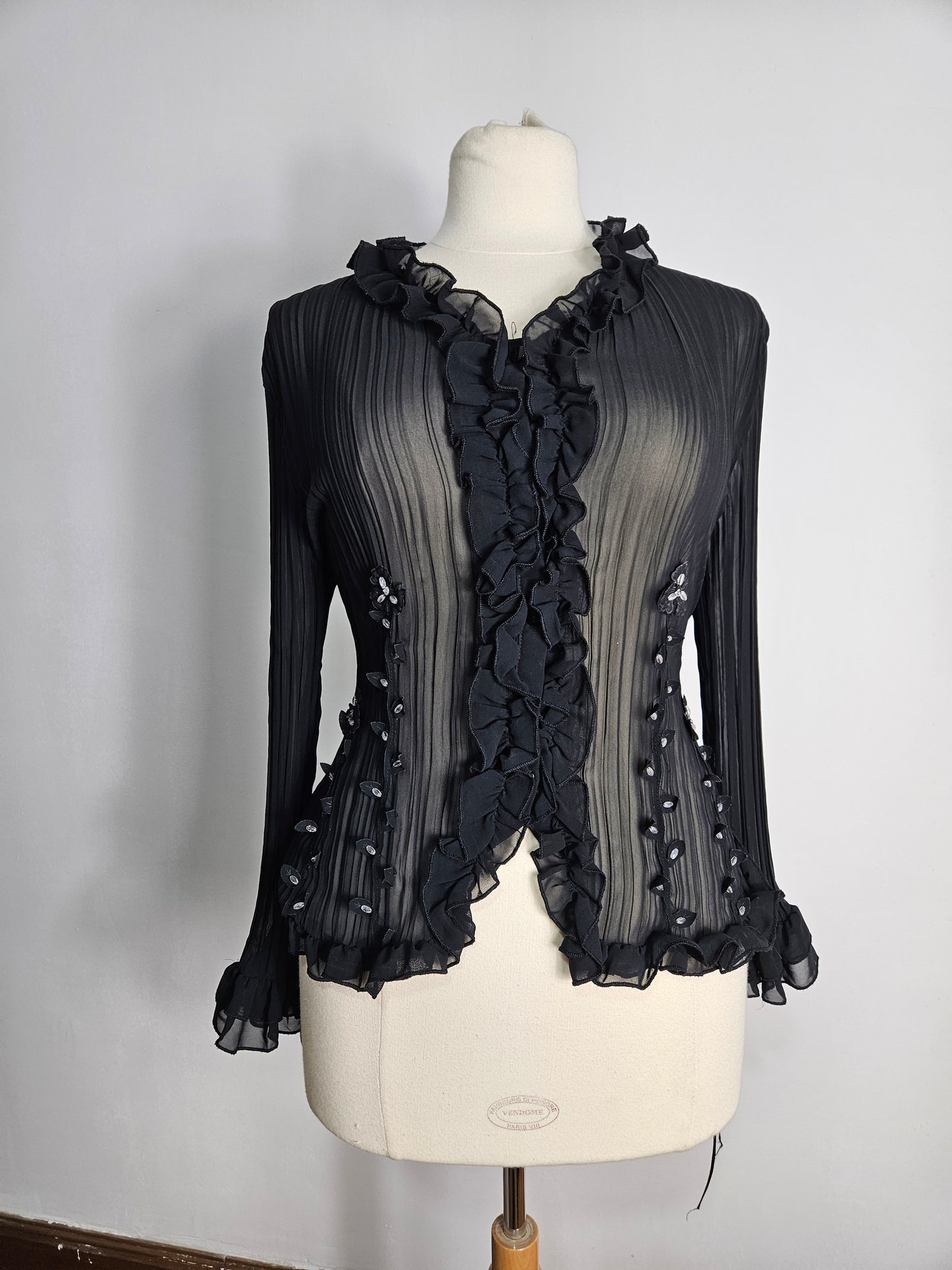 Chemisier en voile brodé