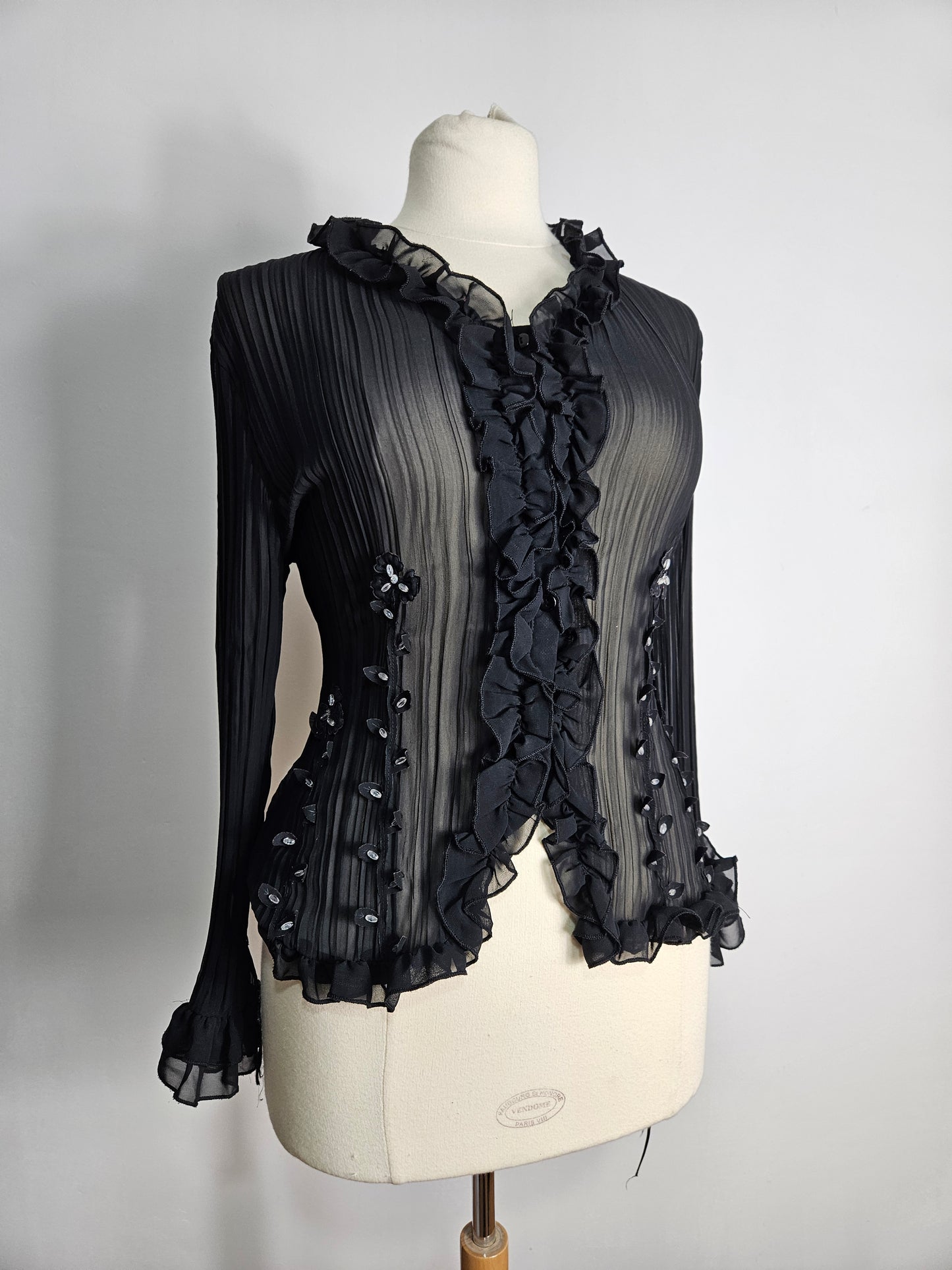 Chemisier en voile brodé