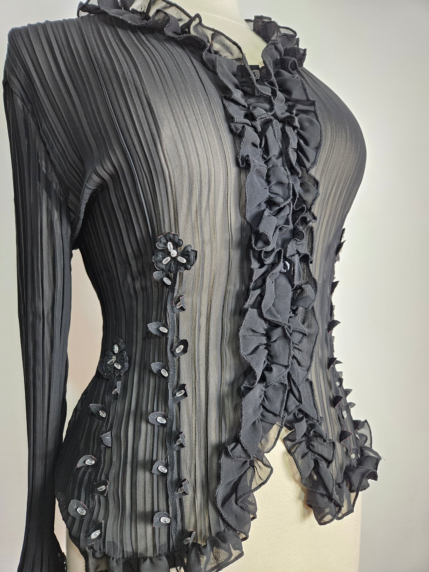 Chemisier en voile brodé