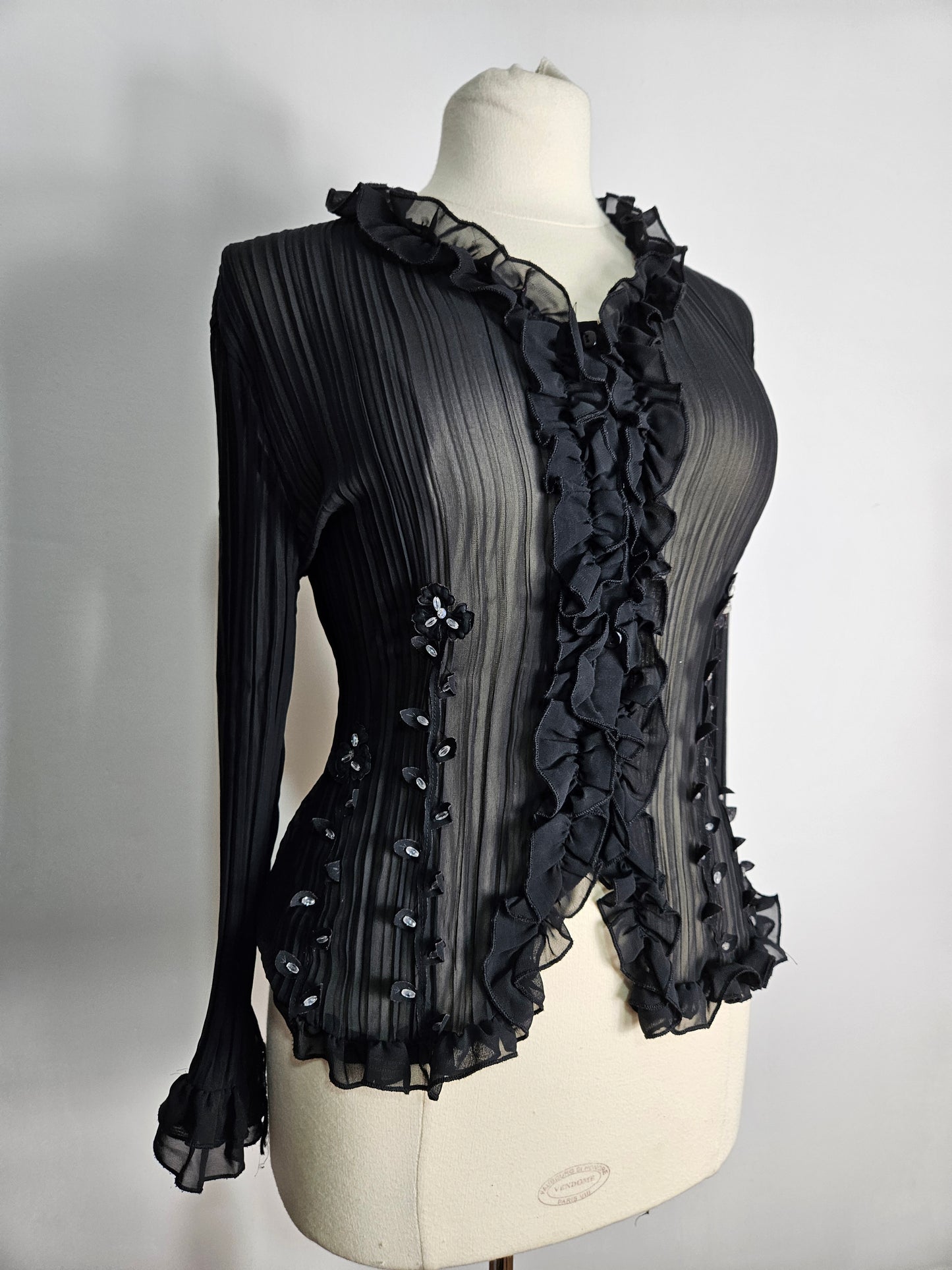 Chemisier en voile brodé