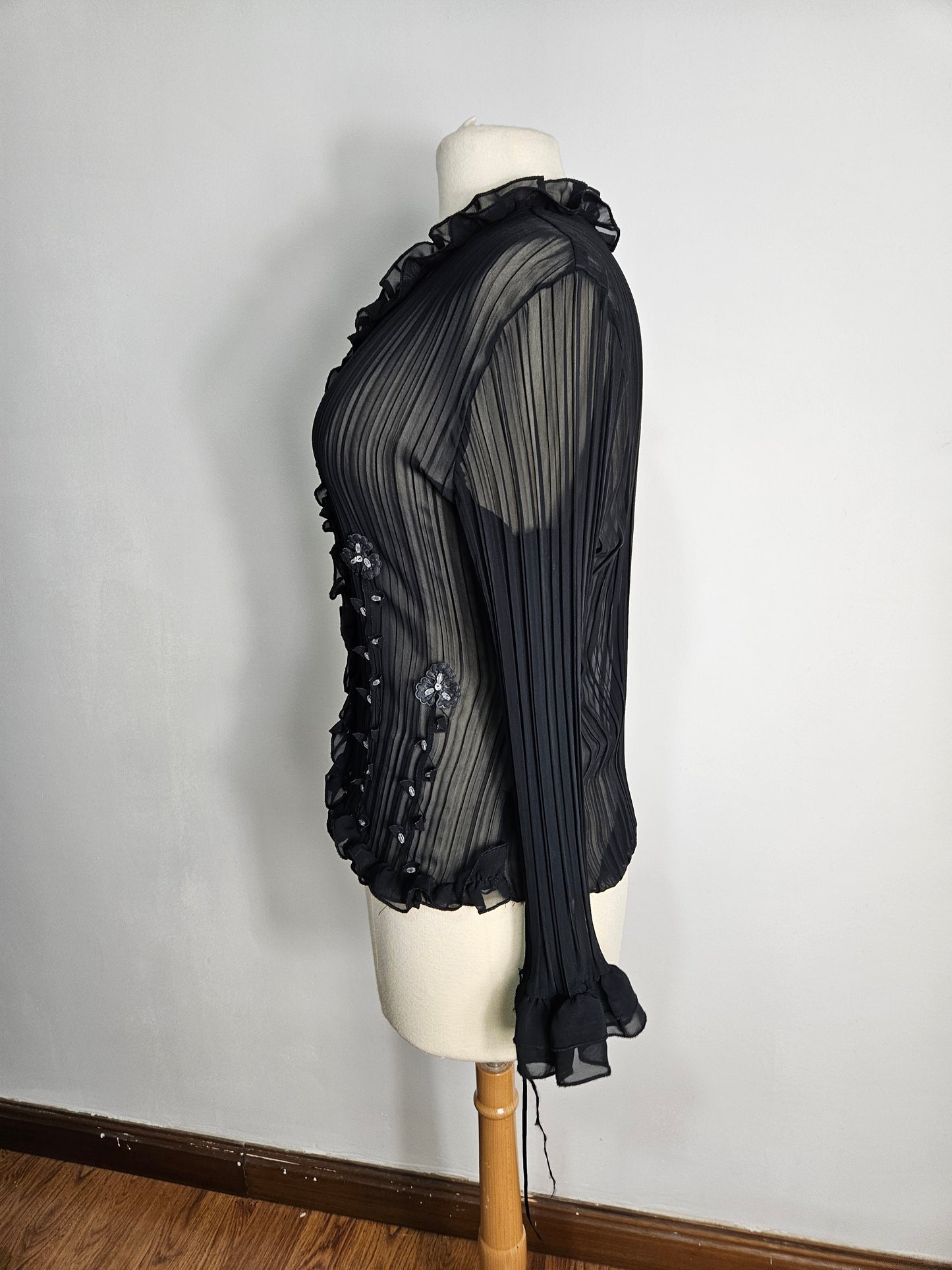 Chemisier en voile brodé