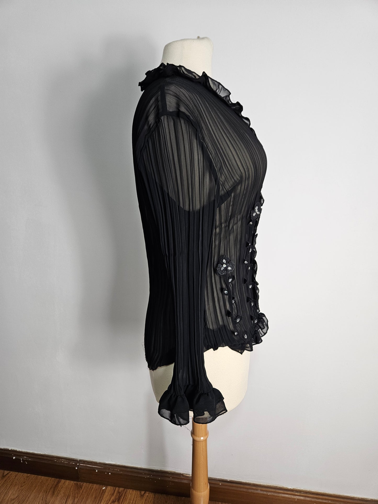 Chemisier en voile brodé