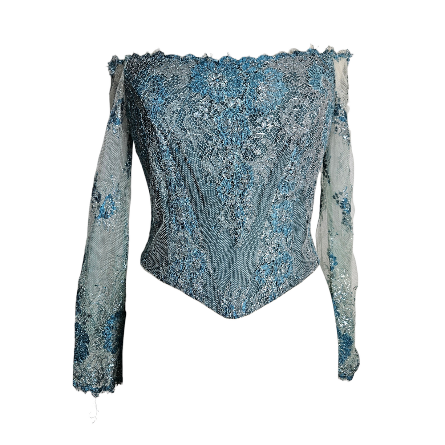 Bustier en dentelle bleu