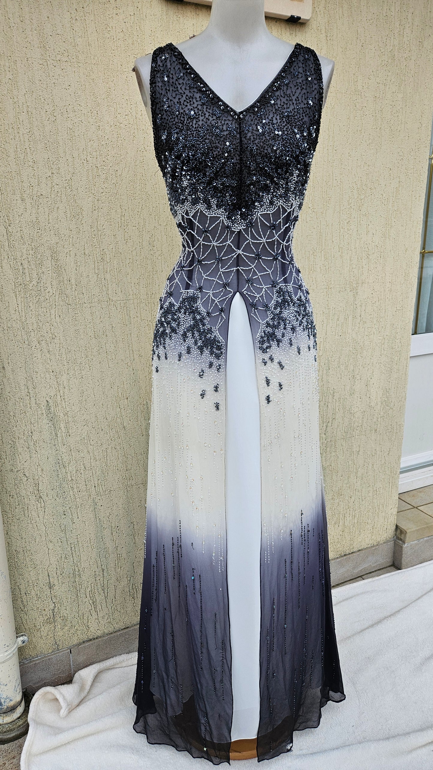 Yve London embroidered silk dress