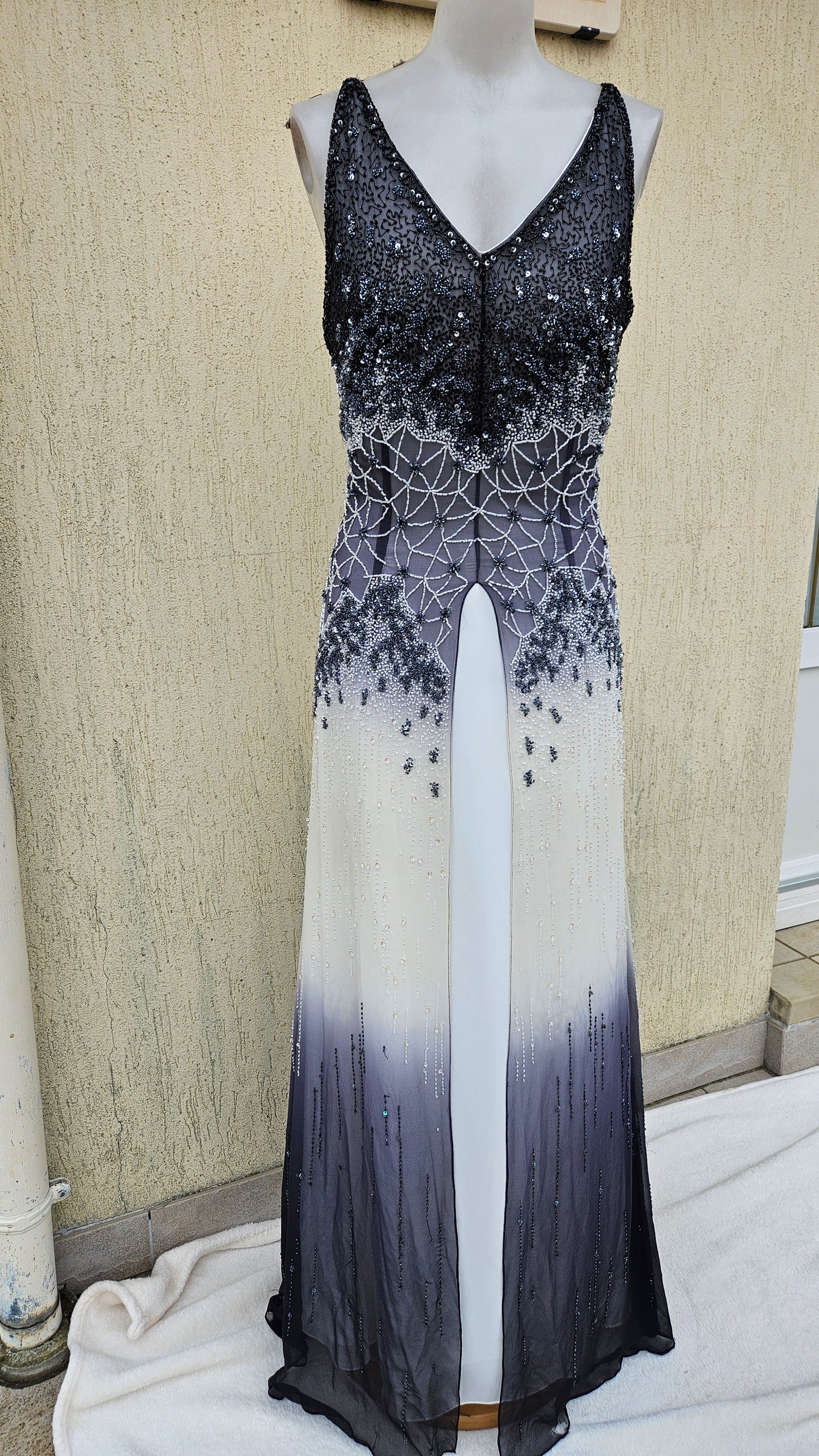 Yve London embroidered silk dress