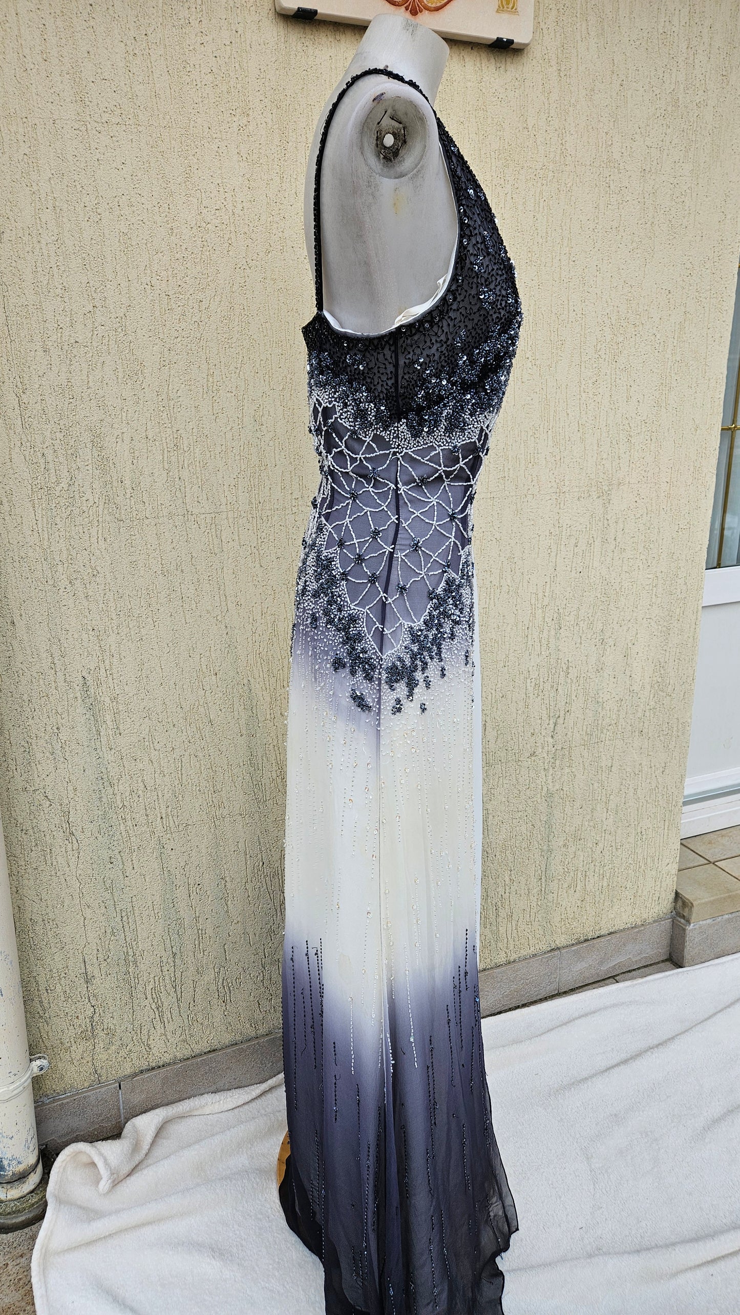 Yve London embroidered silk dress