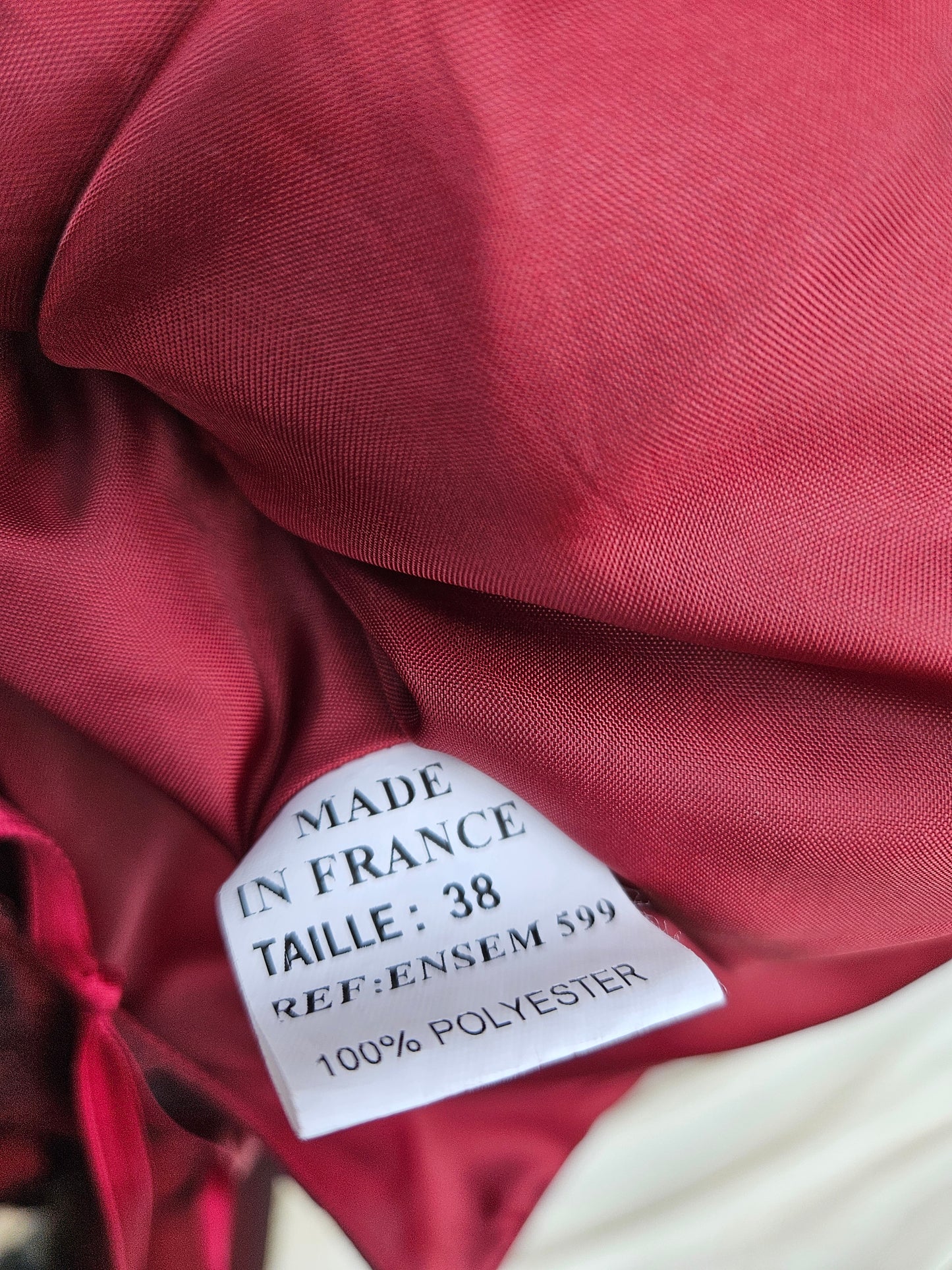 Burgundy satin and embroidered set