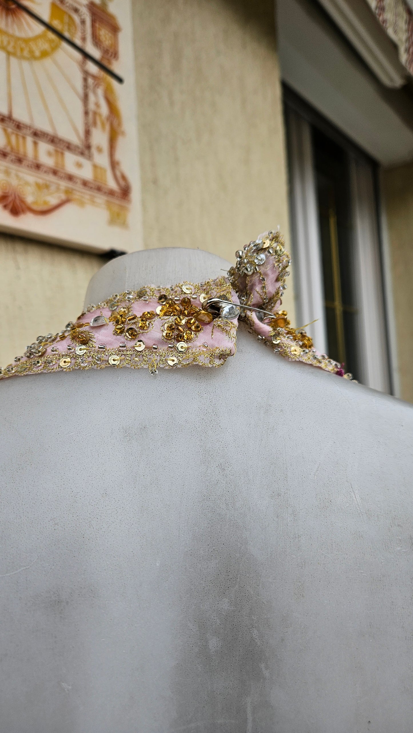 Maxi robe dos nu rose